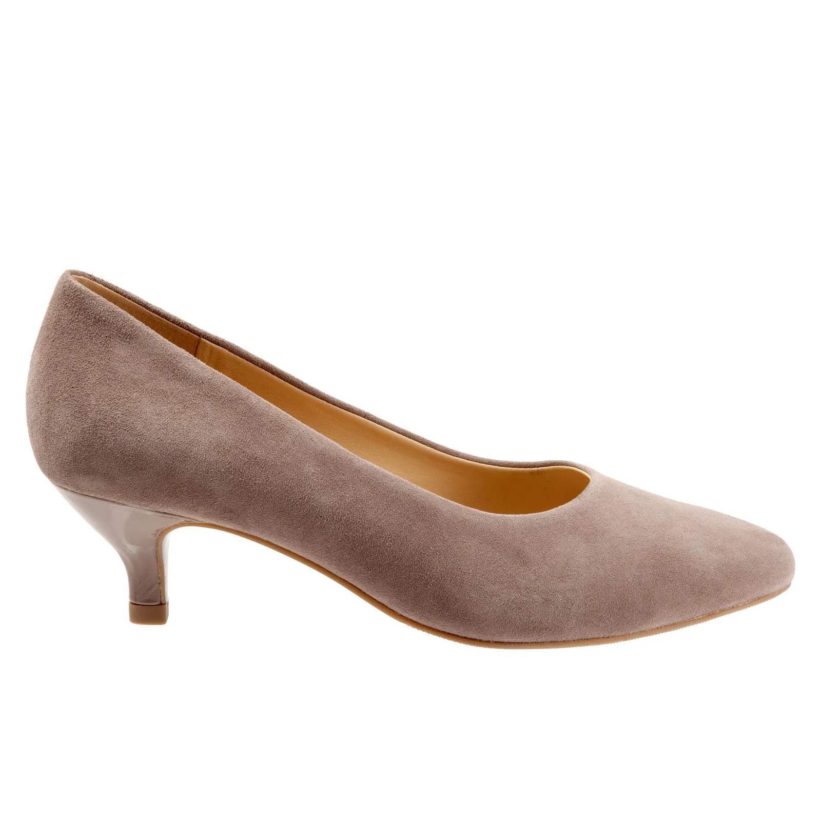 Ergonomic Design Trotters Kiera T1805-170 Womens Brown Narrow Suede Slip On Pumps Heels Shoes