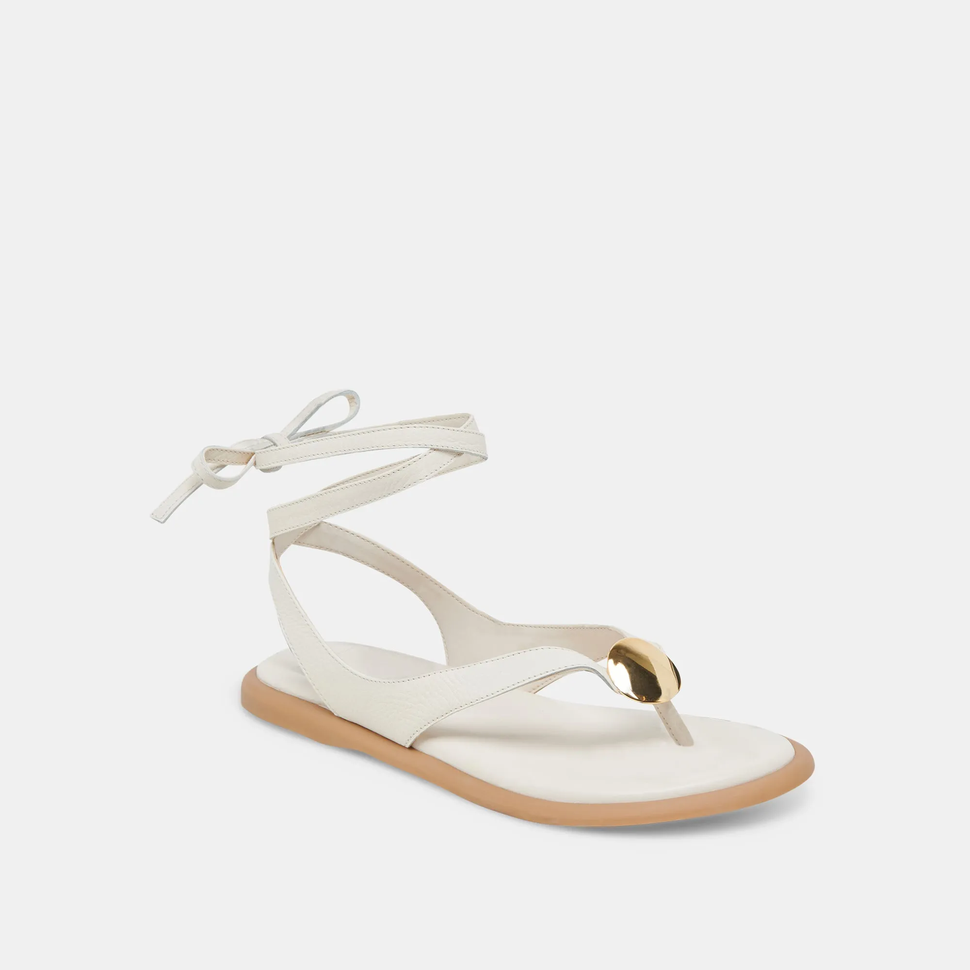 Heat Proof Travel-Ready Shoes JUDY SANDALS BONE LEATHER