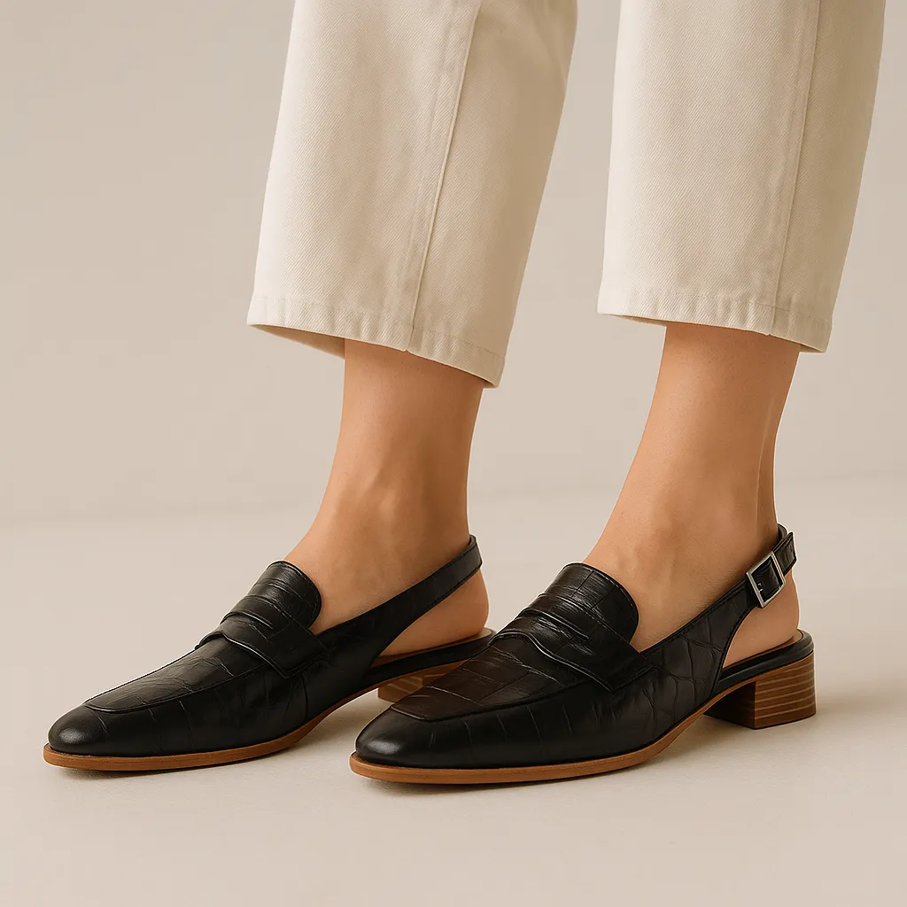 LE SANSA DEX BLACK CROC Comfortable Daily Footwear