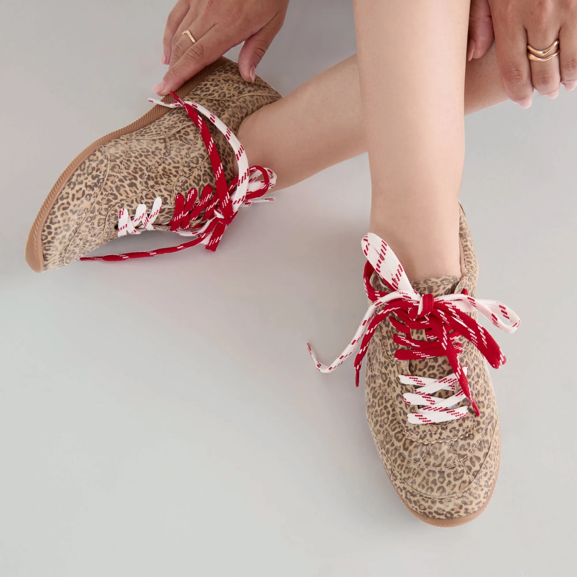 LAINI SNEAKERS TAN LEOPARD PRINTED SUEDE Clean Build