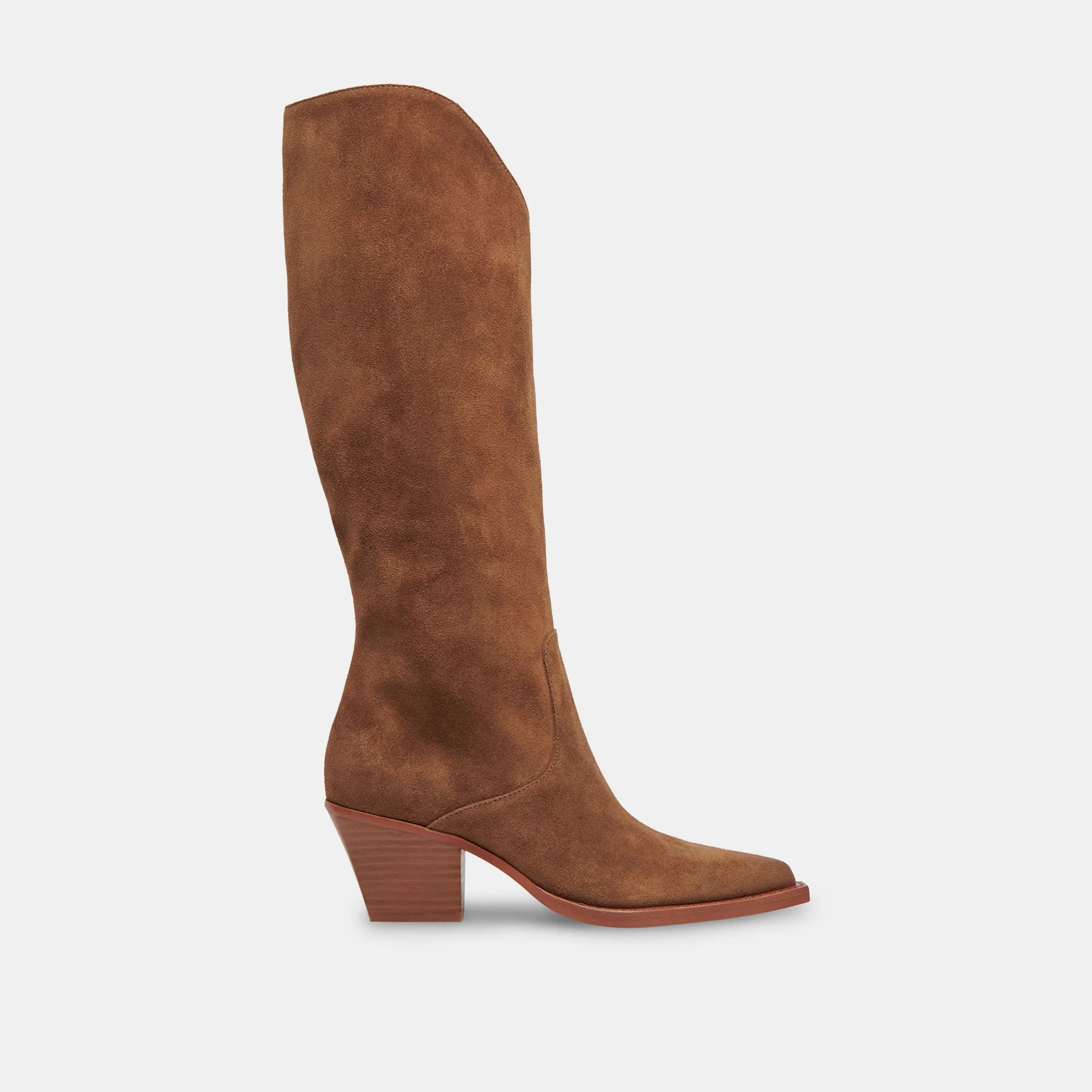 RAJ WIDE CALF BOOTS BROWN SUEDE Natural Fit