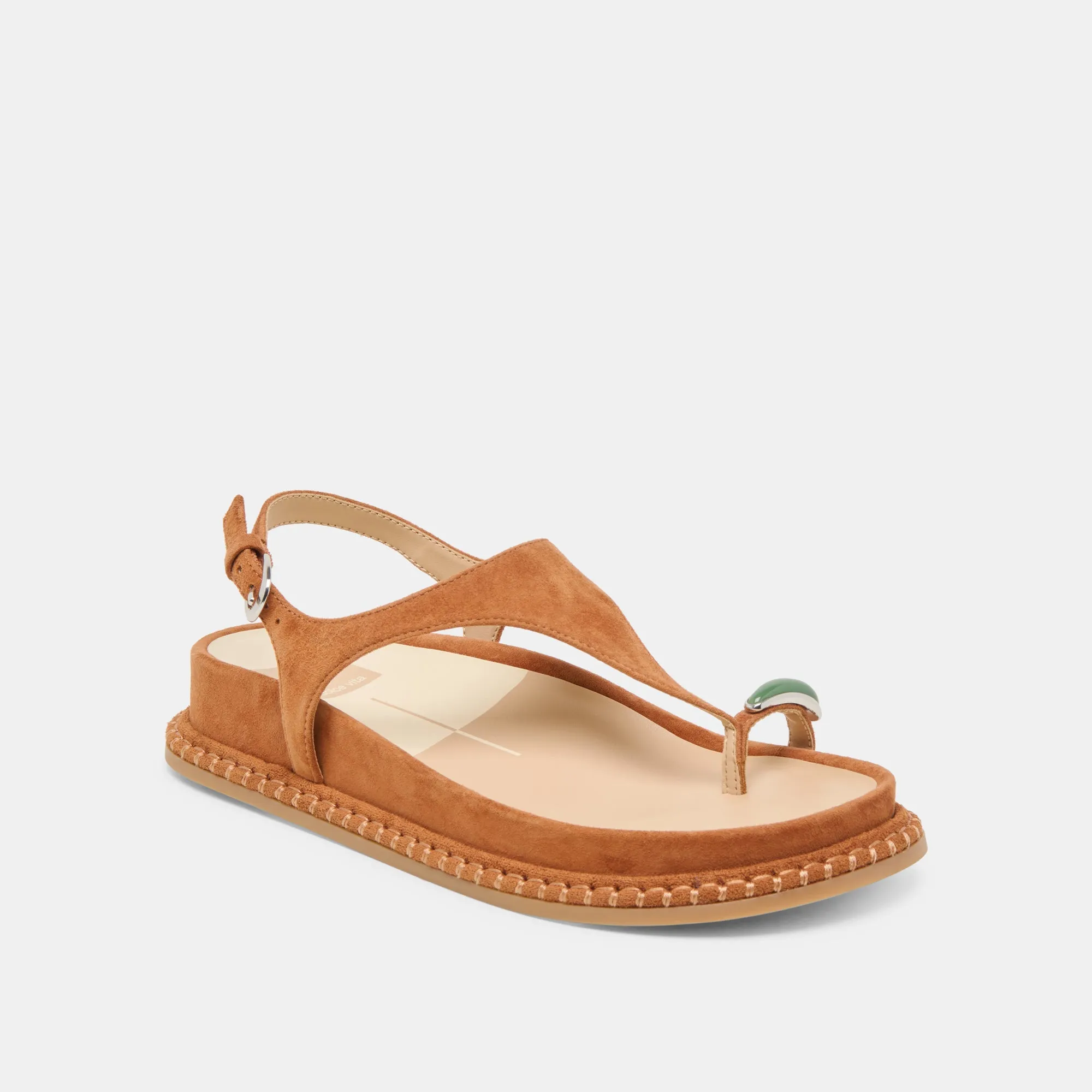 Grab And Go STEFAN GEMSTONE SANDALS CARAMEL SUEDE