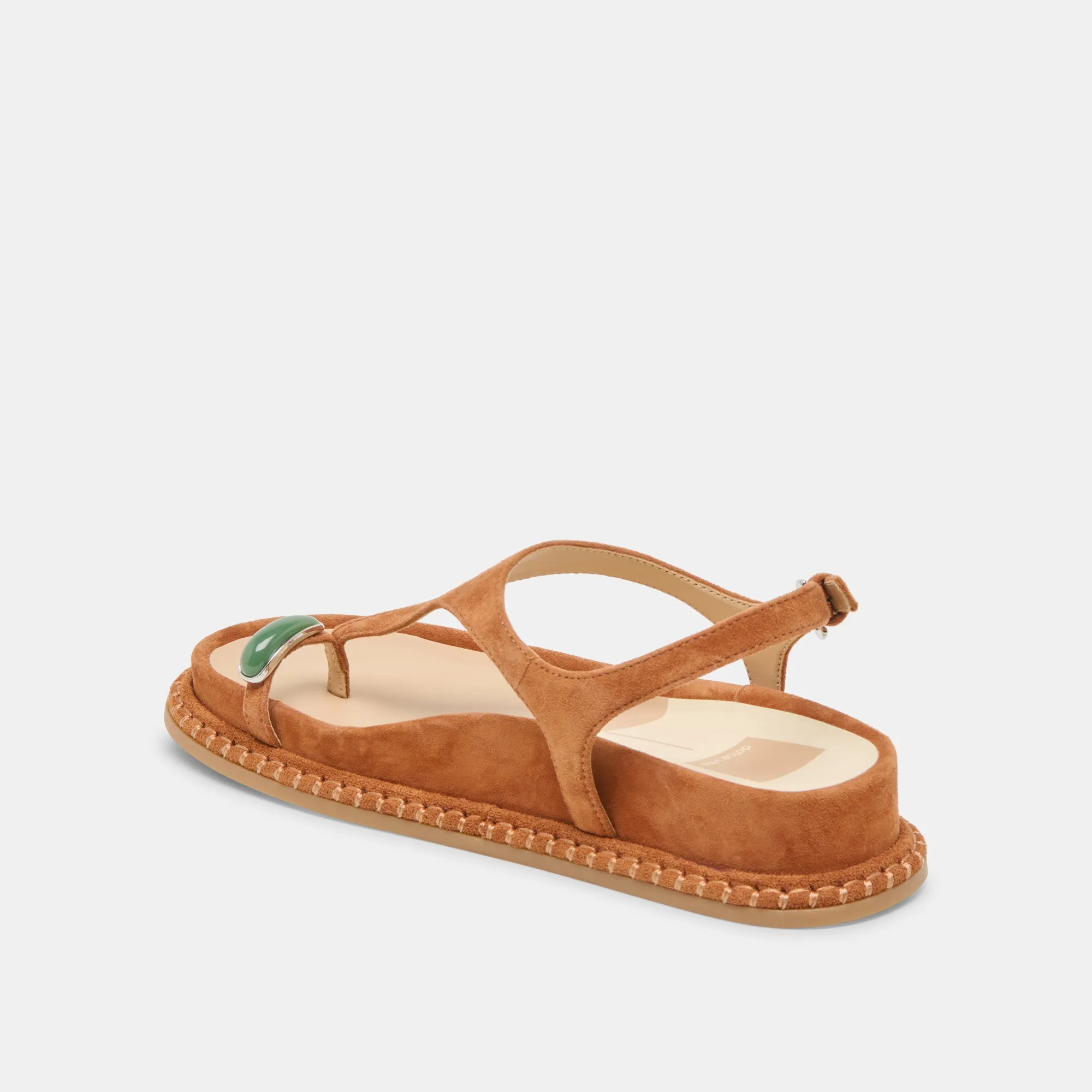 STEFAN GEMSTONE SANDALS CARAMEL SUEDE Sunny Walk Trendy Footwear For Travel