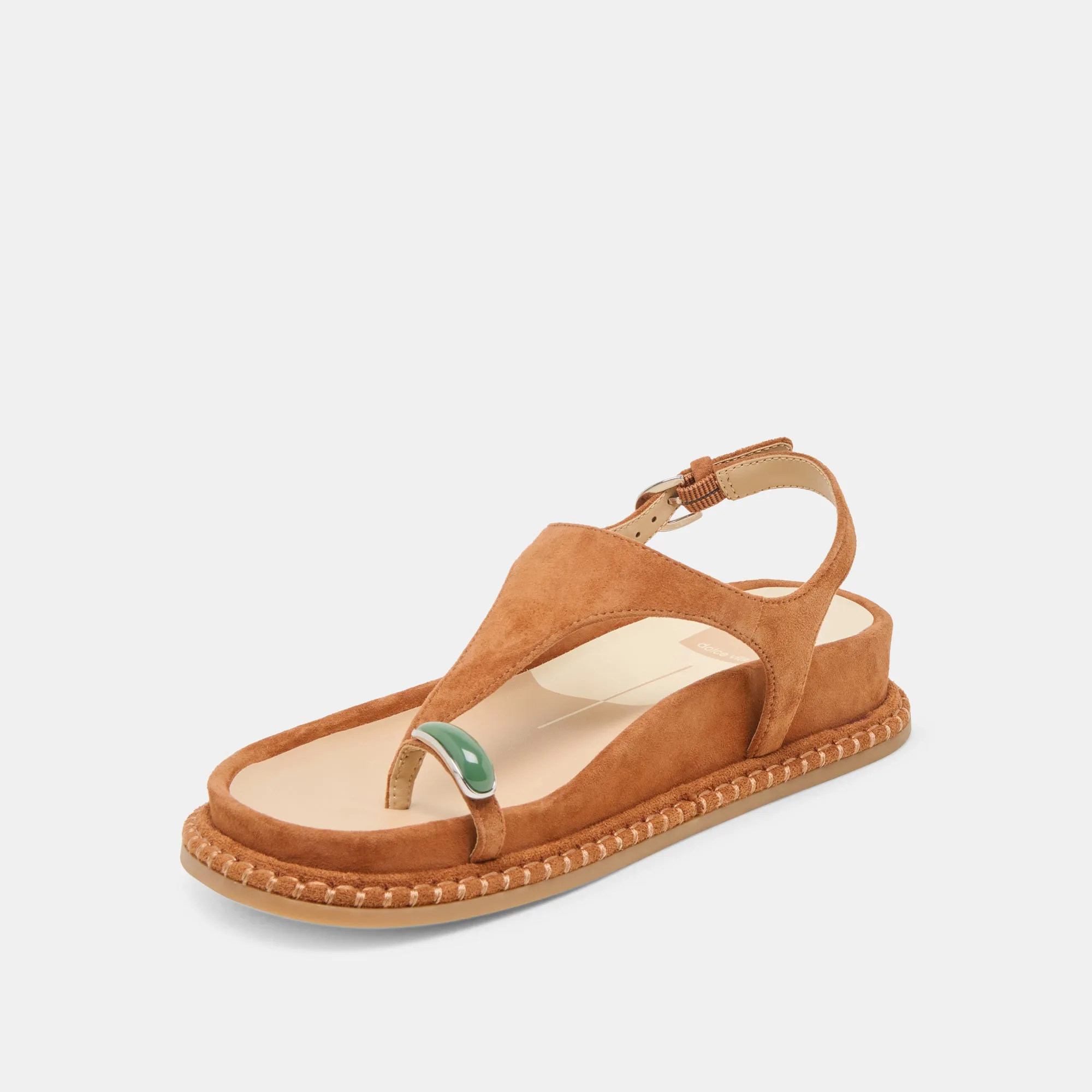 STEFAN GEMSTONE SANDALS CARAMEL SUEDE Neon Glow Slide Ease