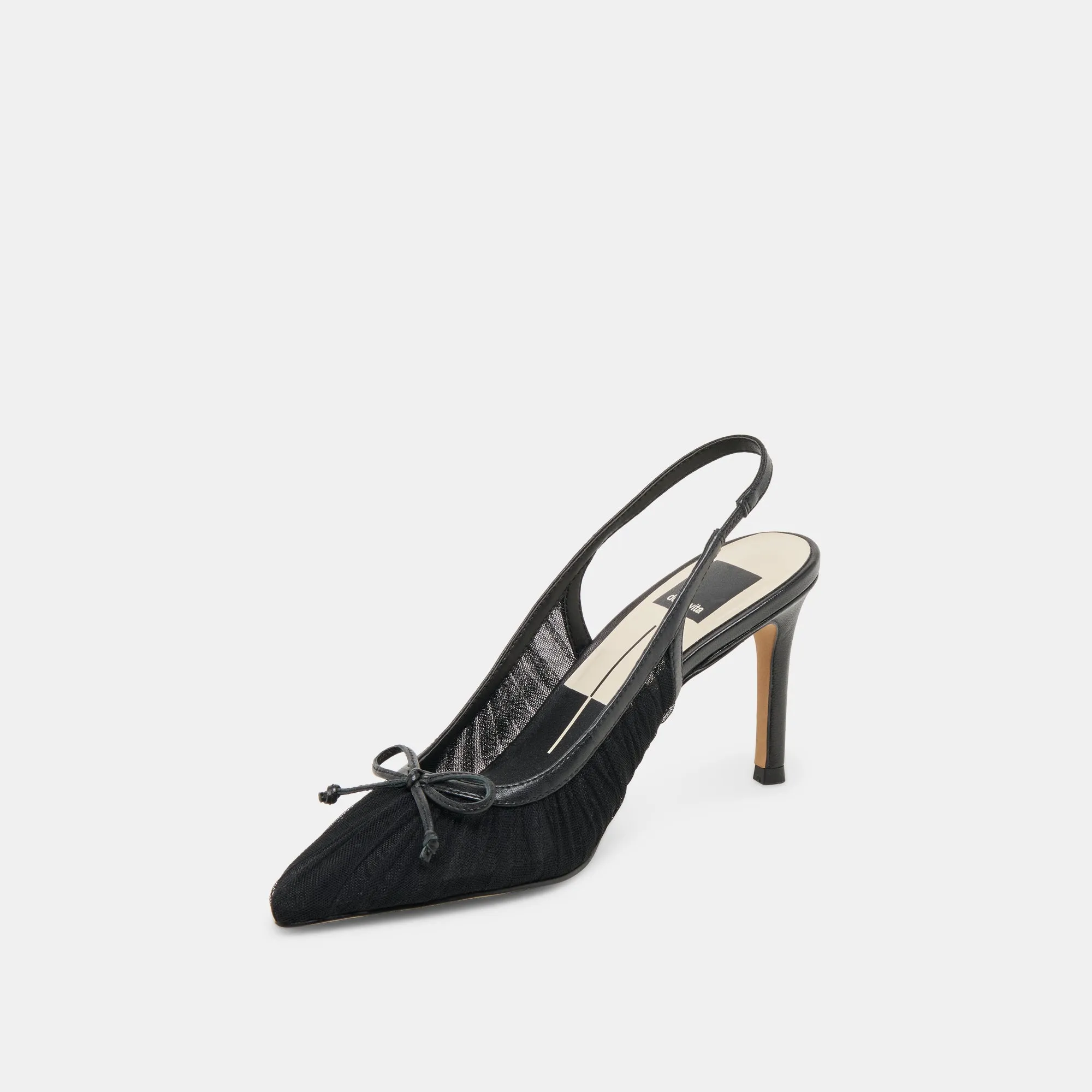 YELA HEELS BLACK TULLE Winter Pumps Beach Wedding Heels