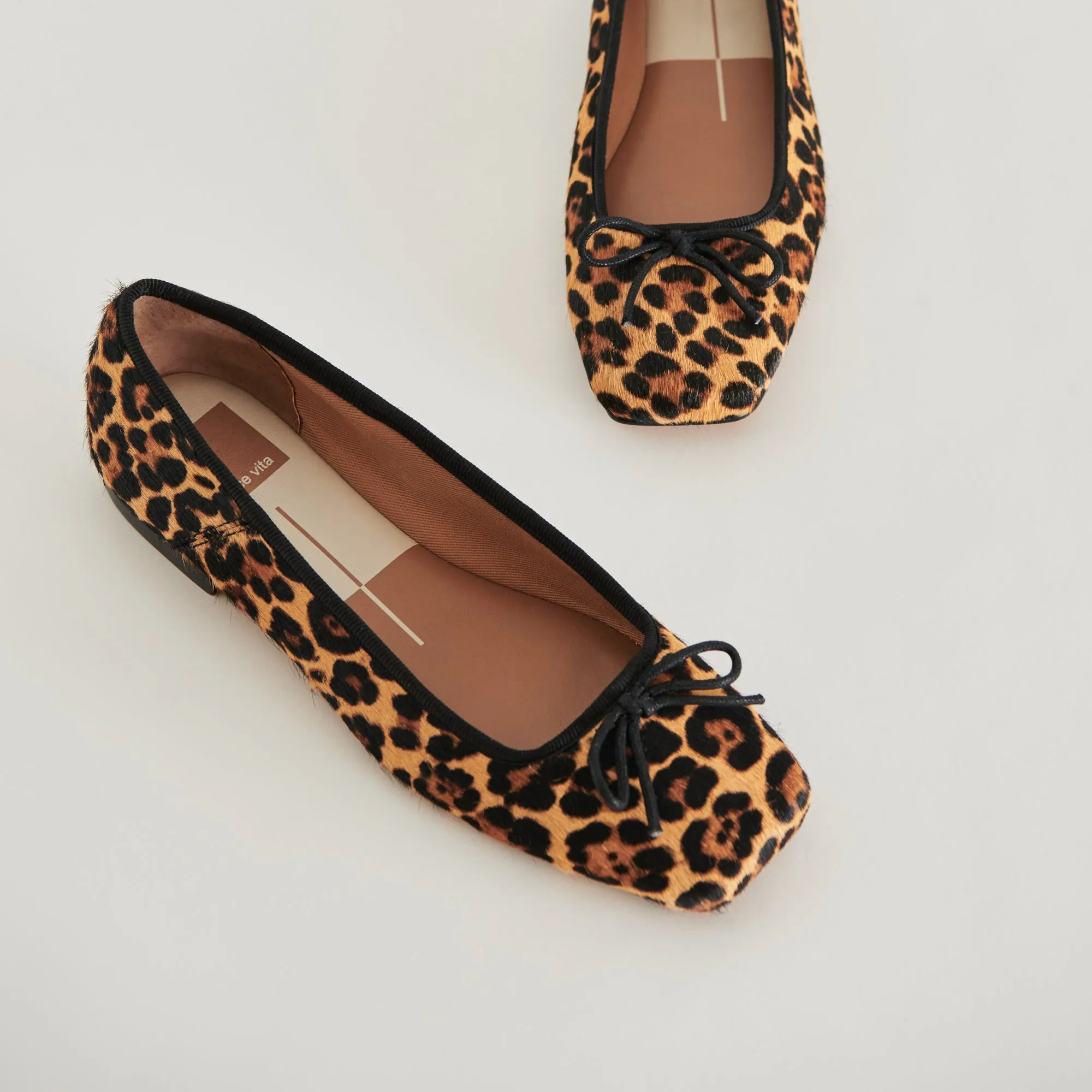 ANISA BALLET FLATS DK LEOPARD CALF HAIR Cozy Design