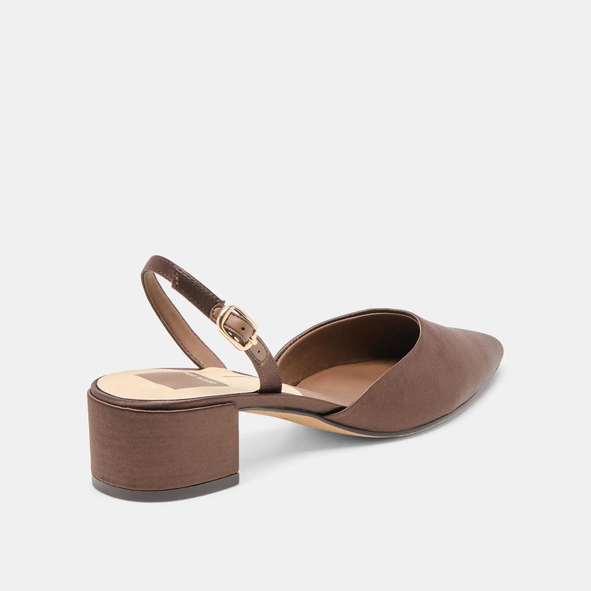 CAREL HEELS DK BROWN SATIN Velvet Wedding Heels