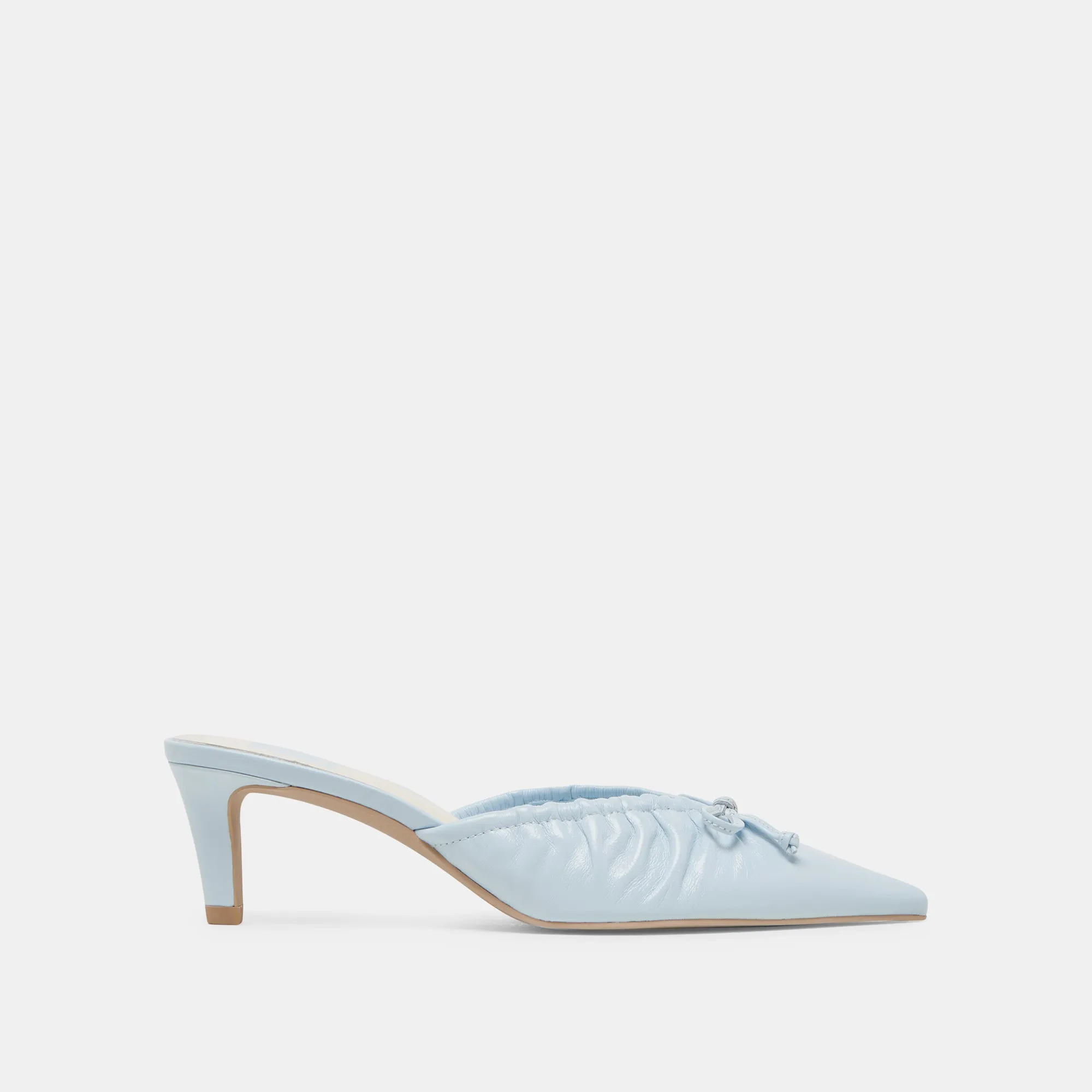 Glamorous Stilettos KAIRI MID HEELS ICE BLUE CRINKLE PATENT