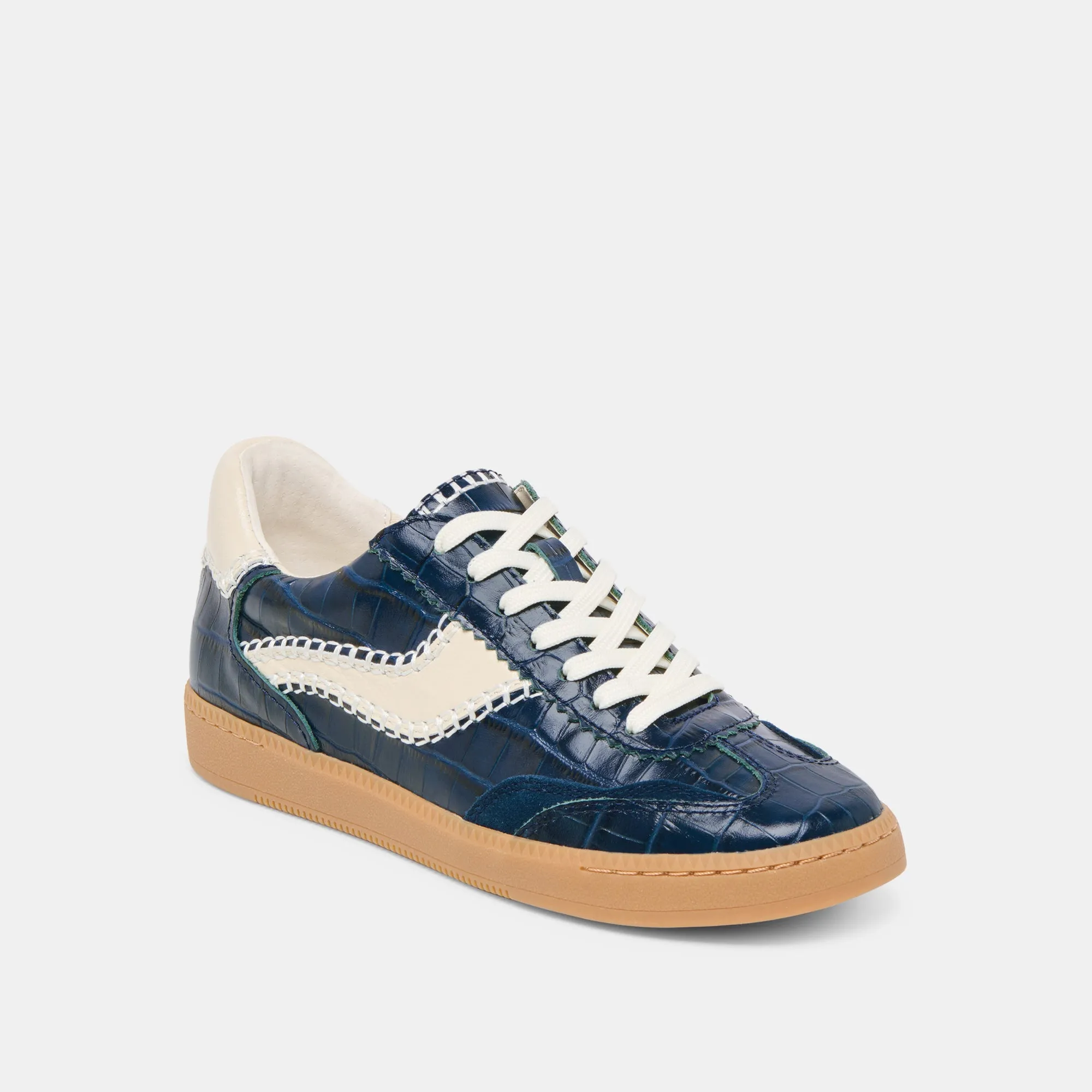 NOTICE STITCH SNEAKERS INK CROCO EMBOSSED LEATHER Smooth Movement Unique ease