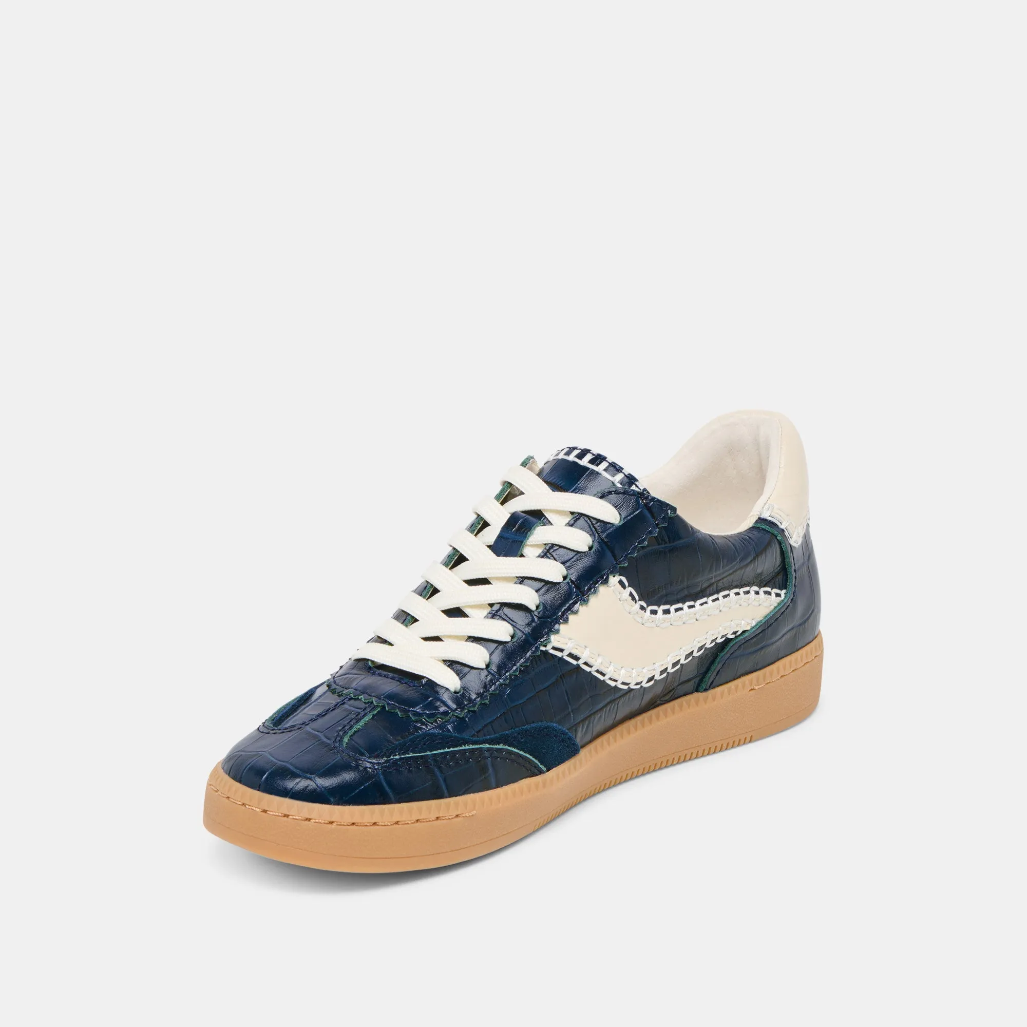 NOTICE STITCH SNEAKERS INK CROCO EMBOSSED LEATHER Sportswear Choice Quick Movement