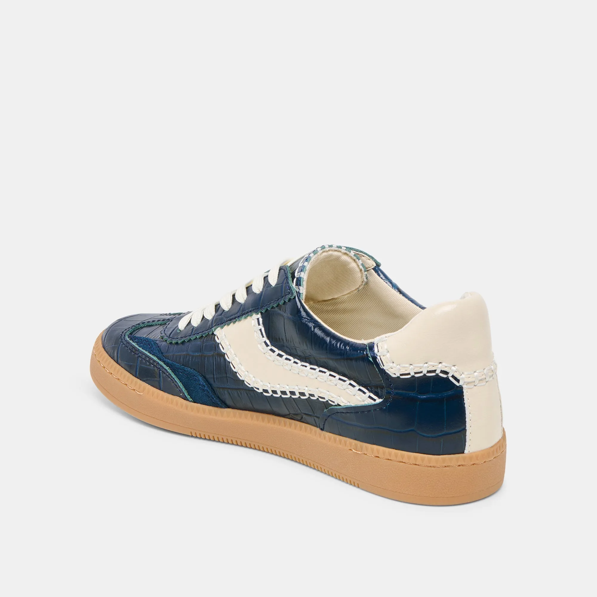 Fashion-forward materials Reflective elements NOTICE STITCH SNEAKERS INK CROCO EMBOSSED LEATHER