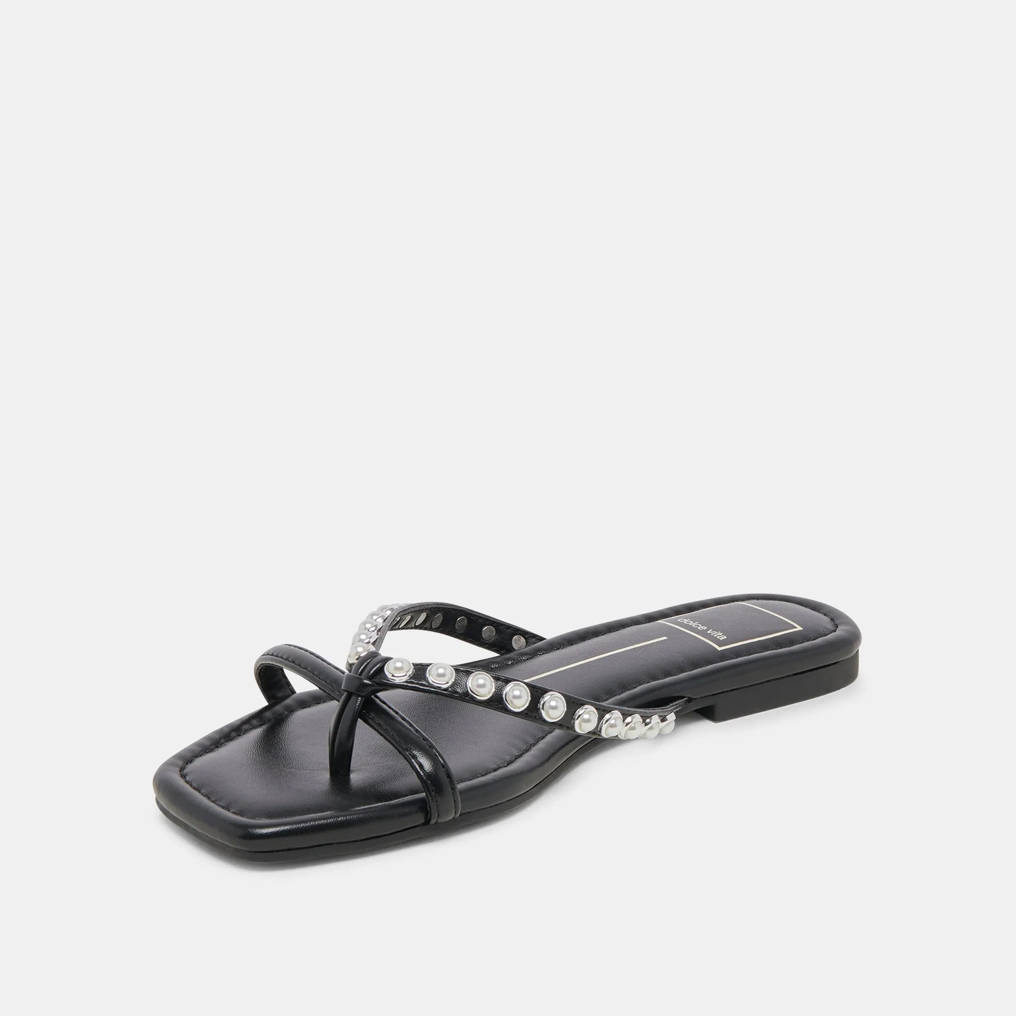 LUCCA PEARL SANDALS BLACK PEARLS Travel-Ready Shoes Style Addon