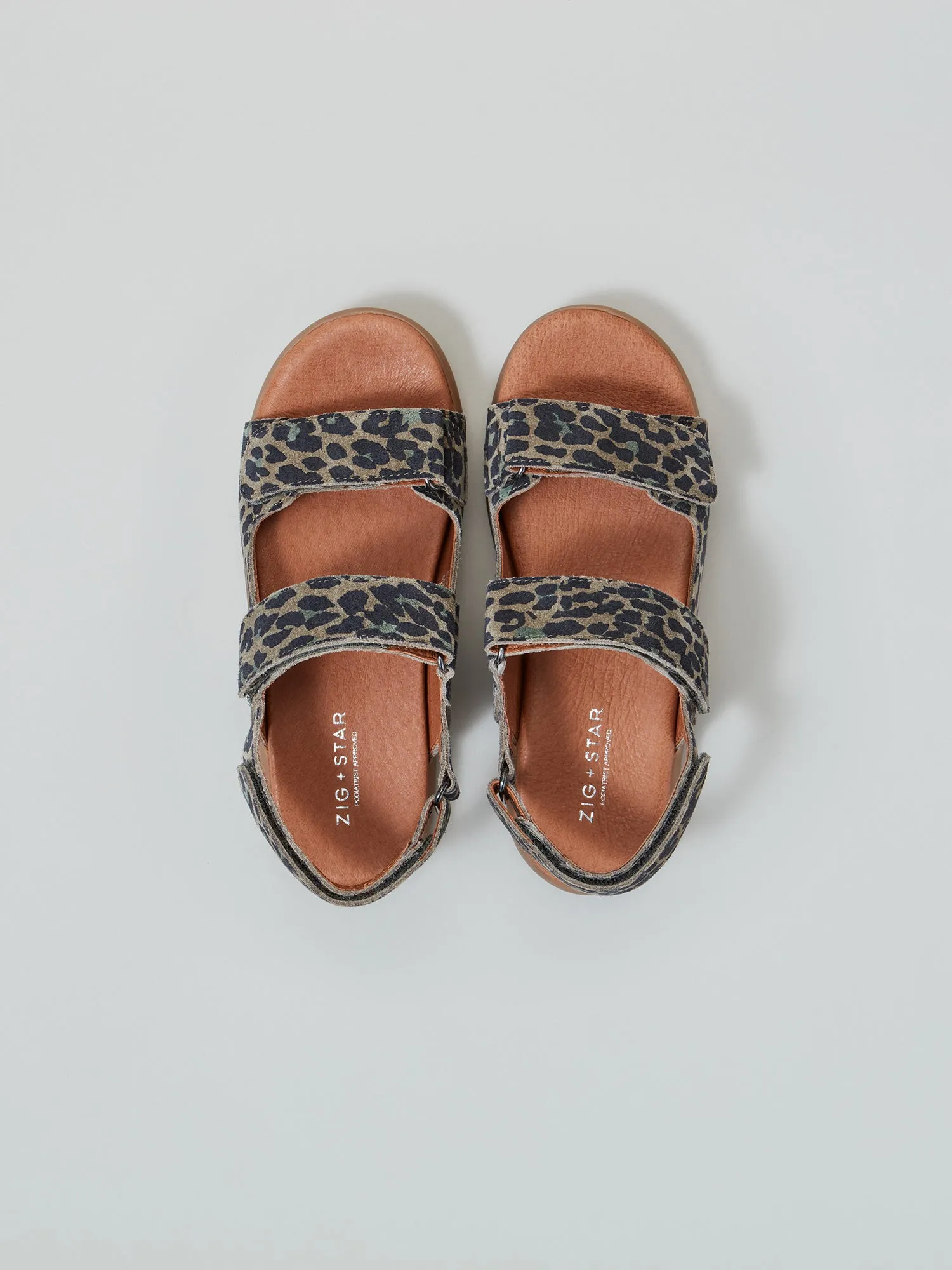 Travel Friendly Outdoor Fit Solar Junior Strap Sandal Khaki Camo Animal