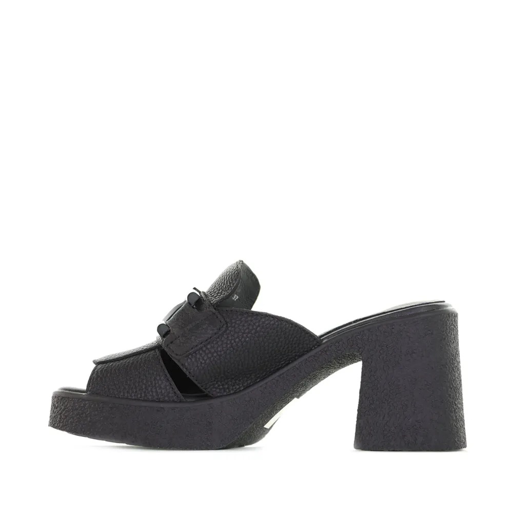 TAMARA LONDON BASS BLACK Quick Dry Fabric Open Back Heels