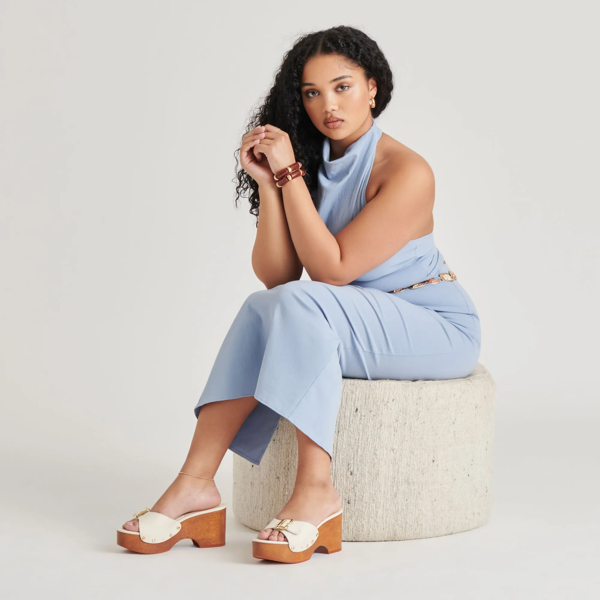 Media Pop YALAH HEELS OFF WHITE LEATHER