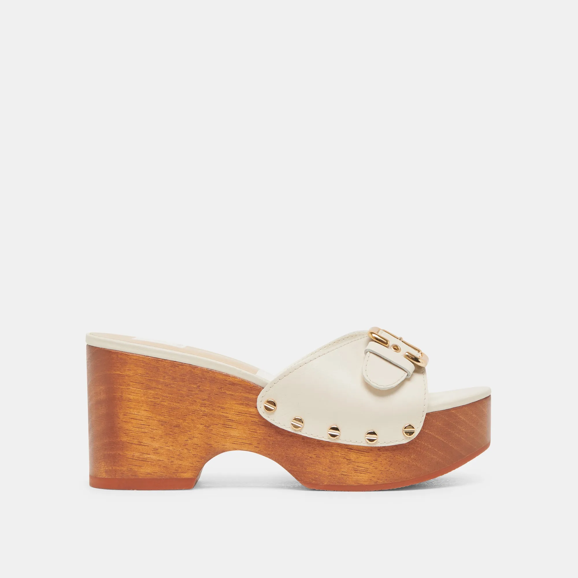 YALAH HEELS OFF WHITE LEATHER Classic Black Heels Eva Midsole