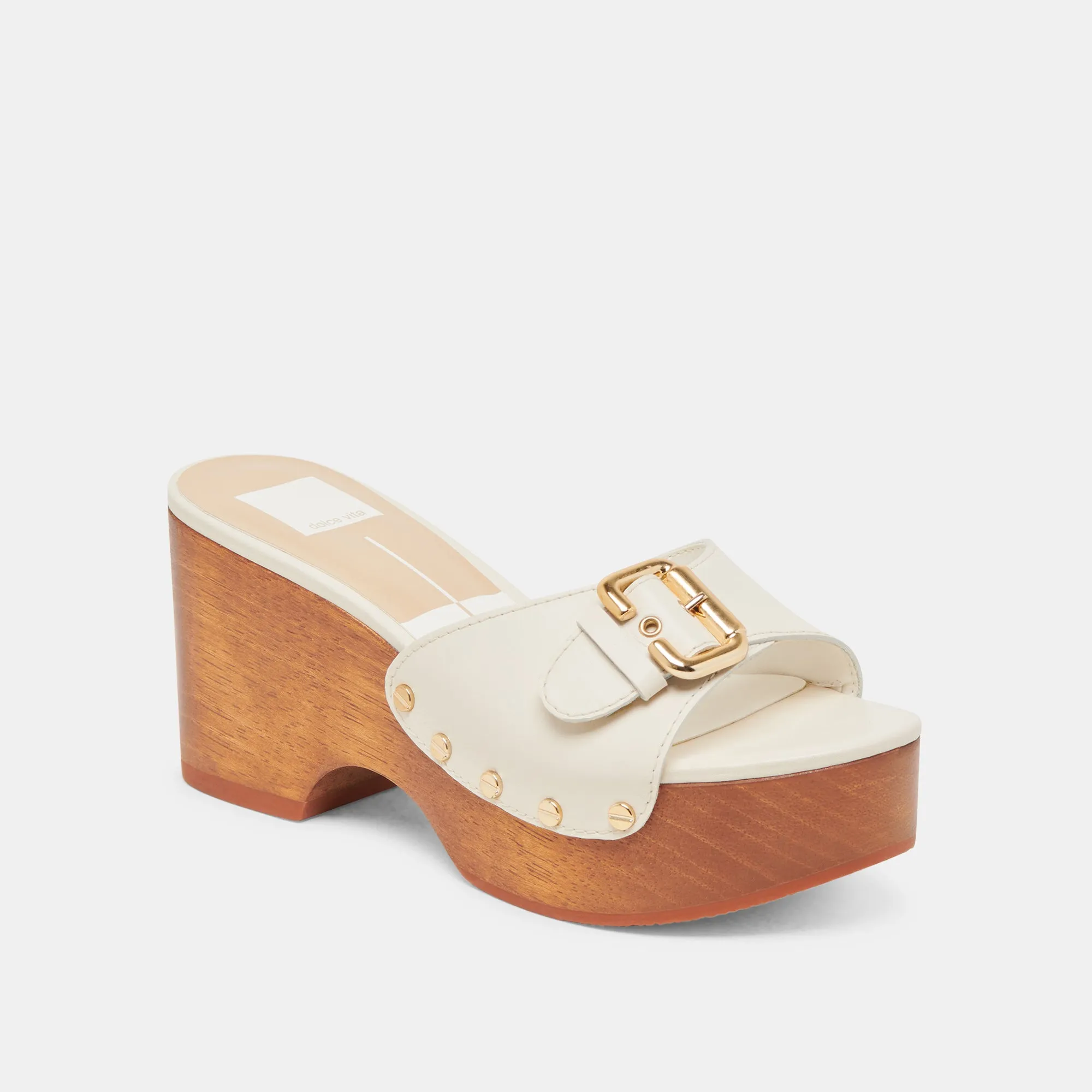 YALAH HEELS OFF WHITE LEATHER River Cross
