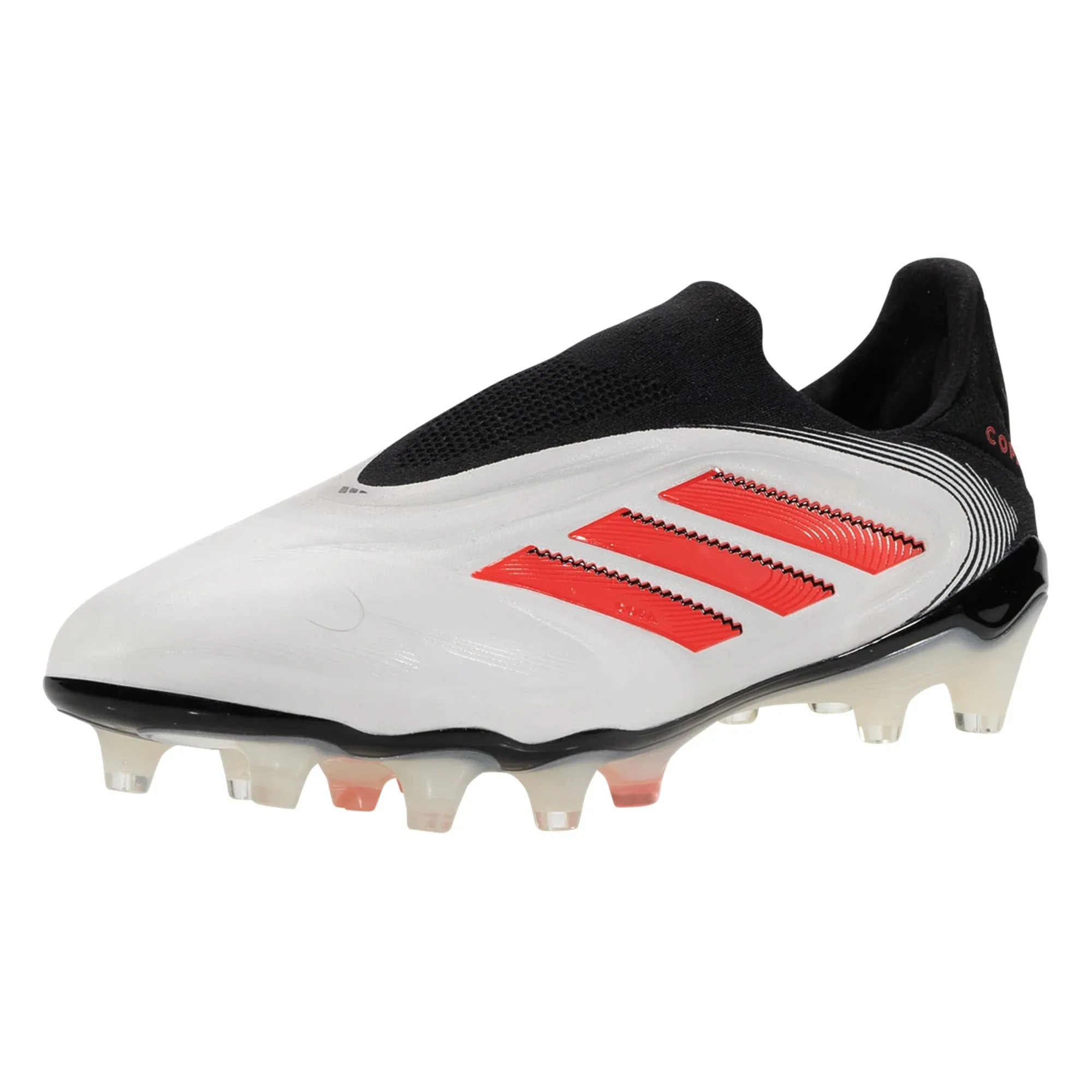 Precision Touch Training Ground adidas Copa Pure III Elite Laceless FG Soccer Cleats (White/Lucid Red/Black)