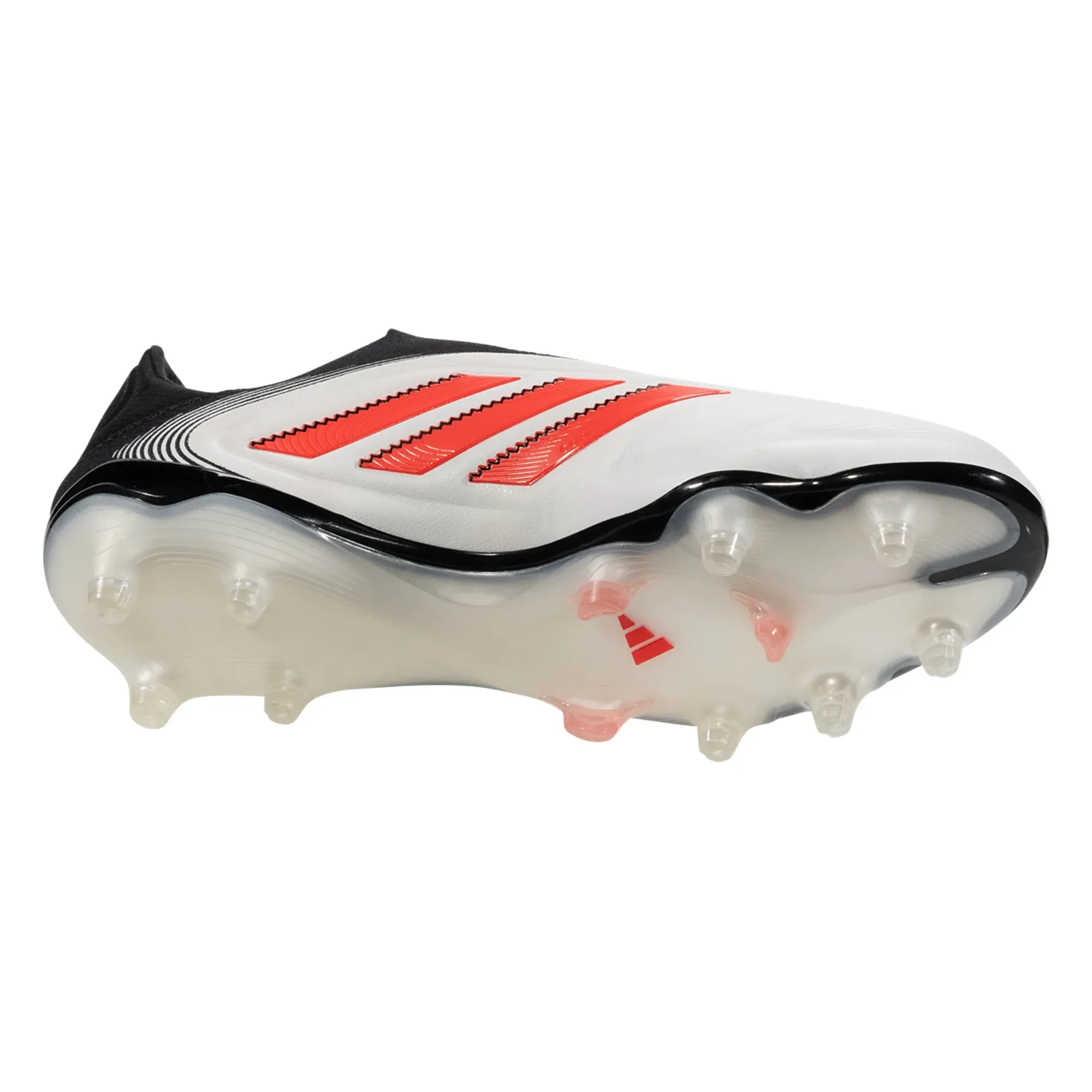 adidas Copa Pure III Elite Laceless FG Soccer Cleats (White/Lucid Red/Black) Football Pitch Sport Outfit