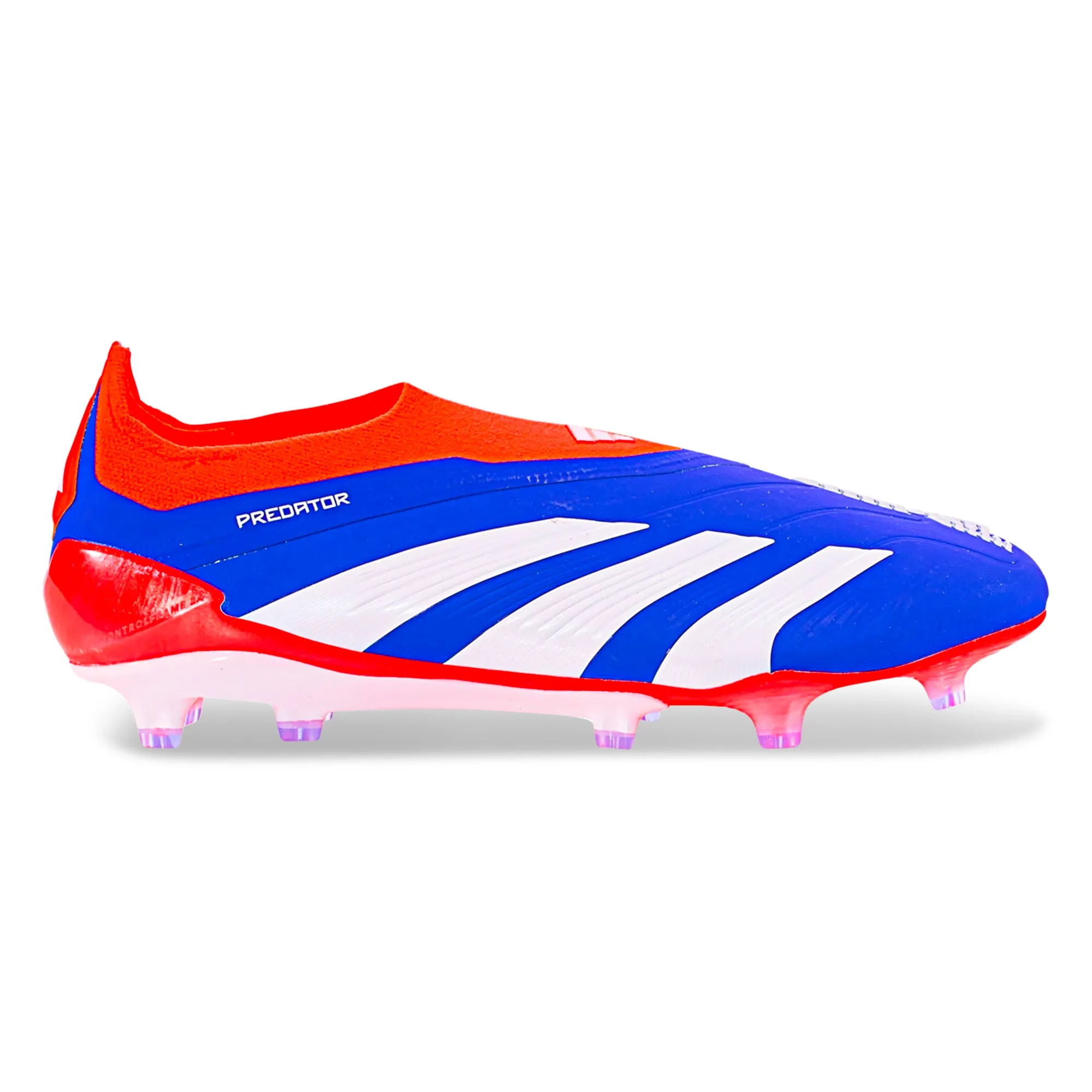 Ergonomic Build adidas Predator Elite Laceless FG Soccer Cleats (Lucid Blue/White/Solar Red)