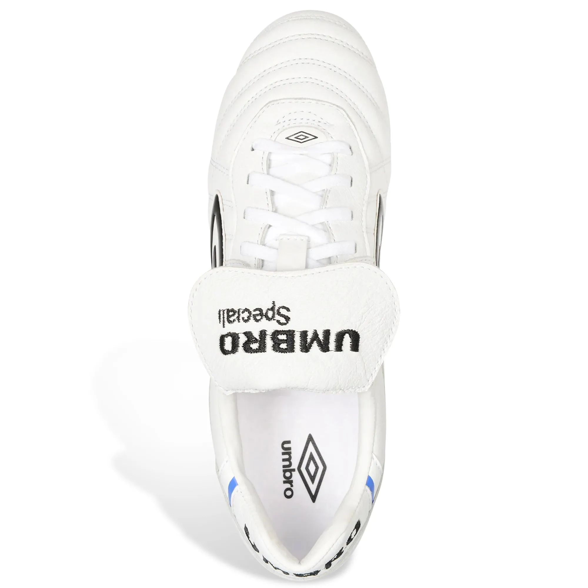 Umbro Speciali Pro 24 FG Soccer Cleats (White/Black/Royal) Support frame Motion Stability