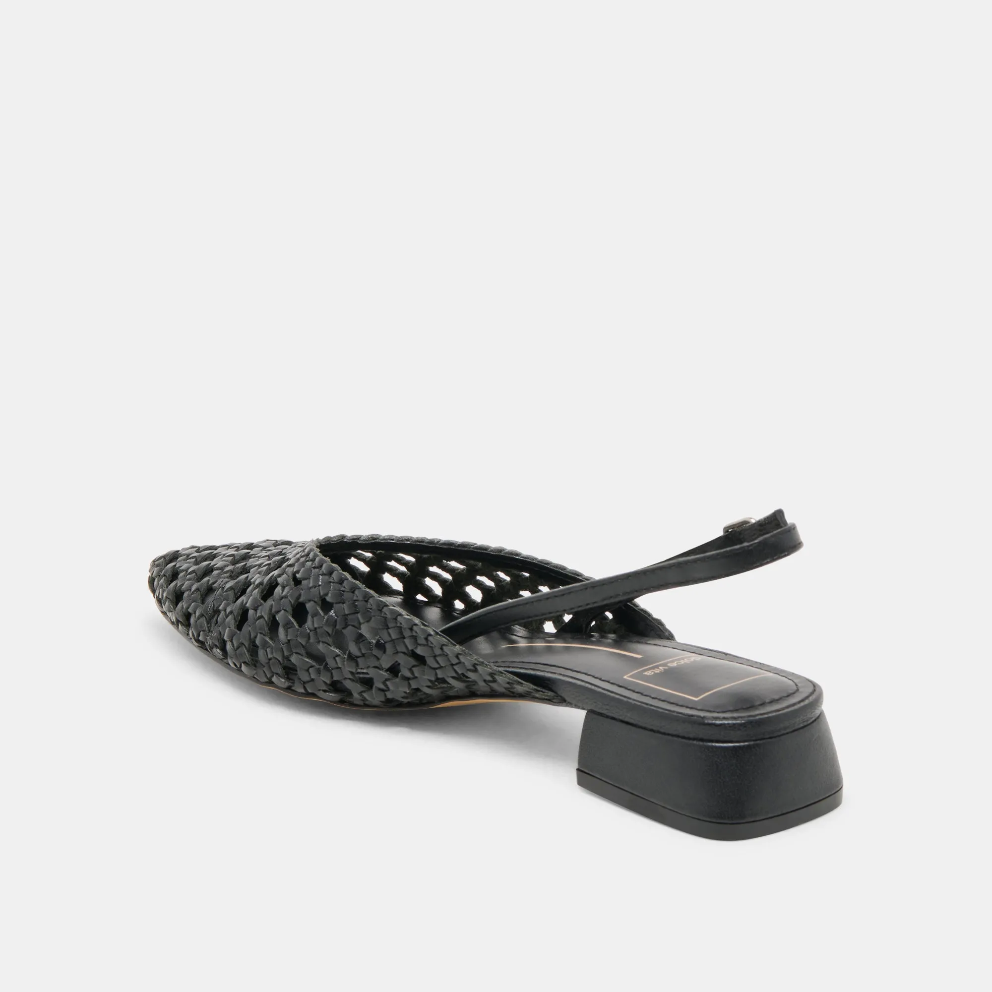 BIRDIE FLATS BLACK WOVEN LEATHER Effortless Stylish Shoes