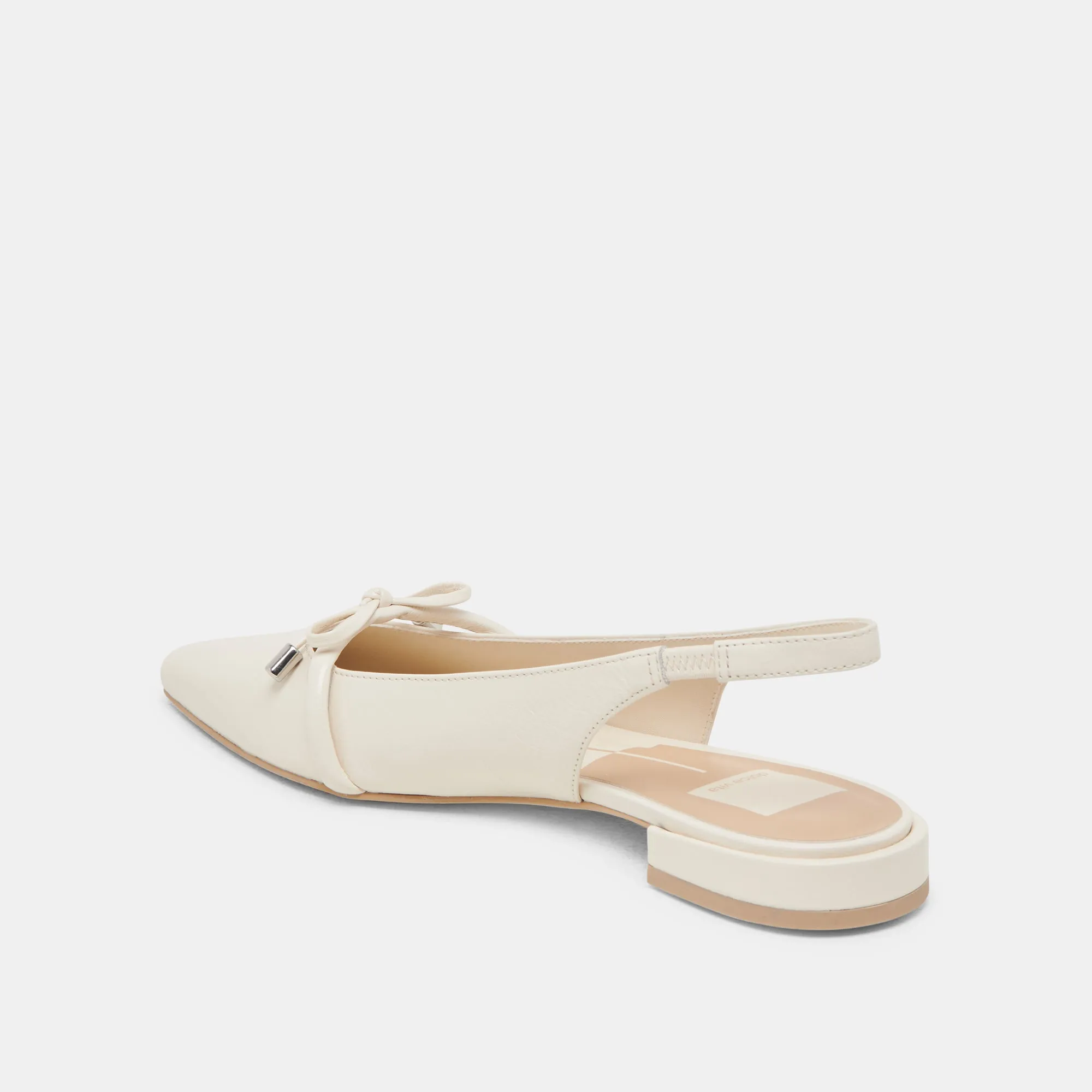 linen fresh PAYGE FLATS OFF WHITE CRINKLE PATENT