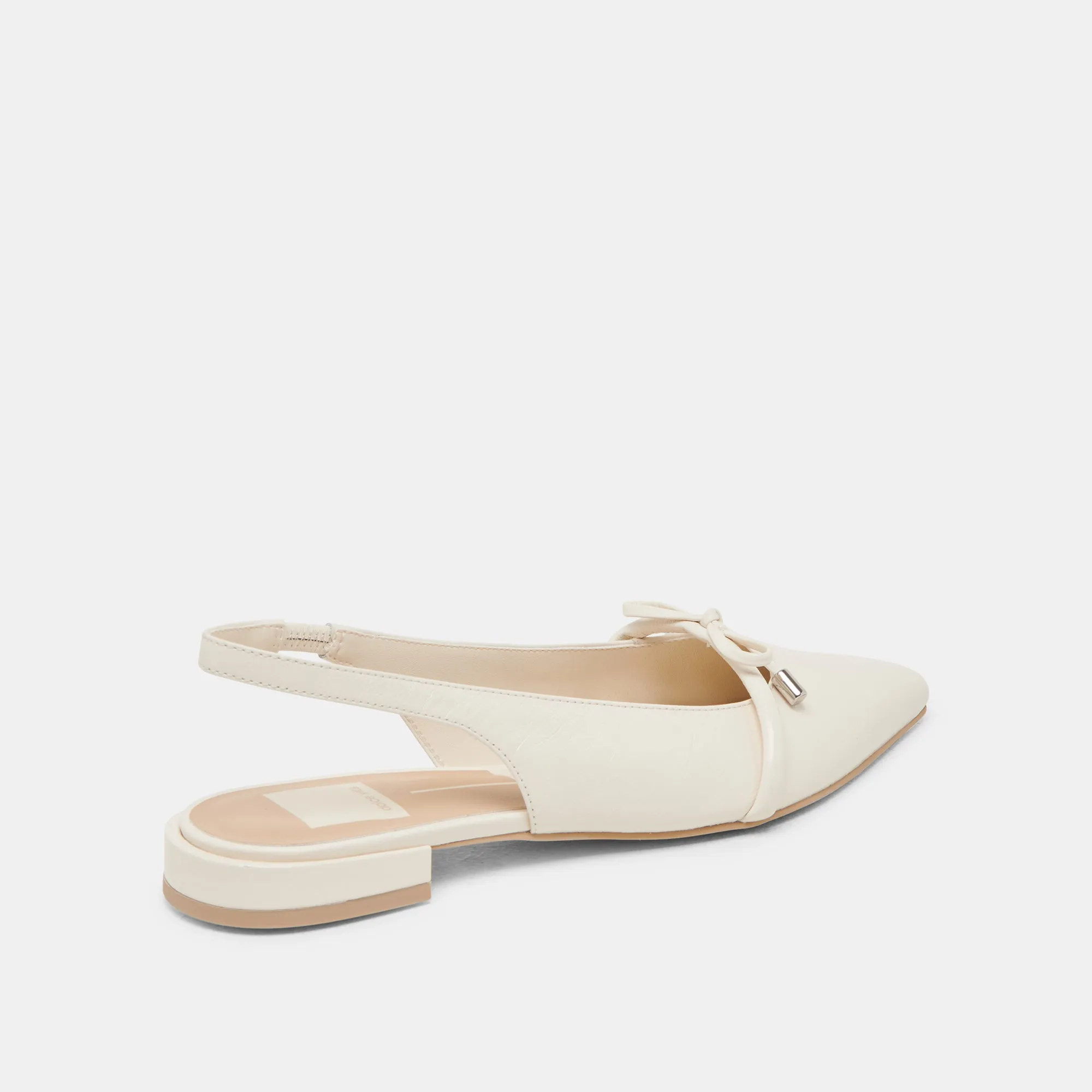 Easy Strap PAYGE FLATS OFF WHITE CRINKLE PATENT