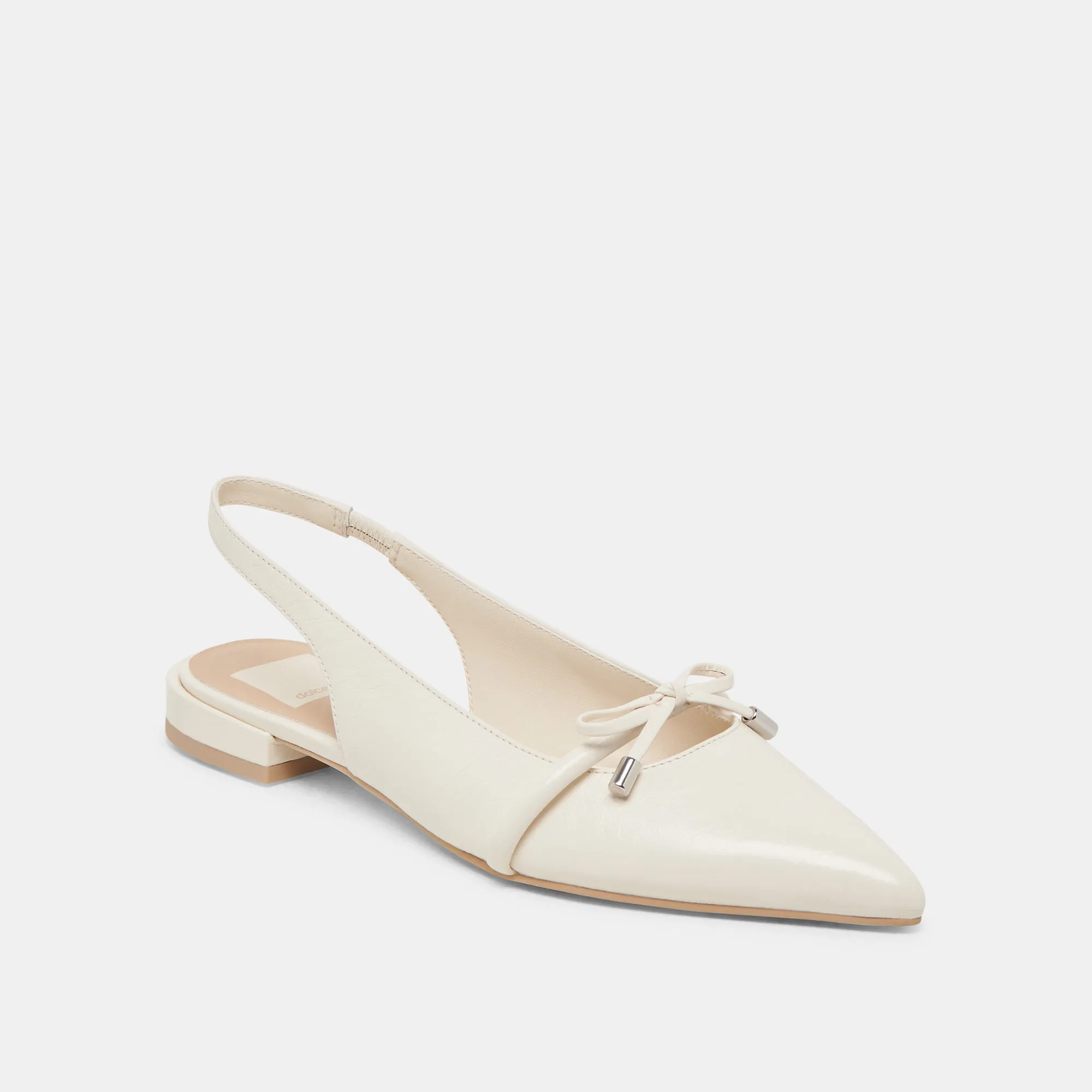 PAYGE FLATS OFF WHITE CRINKLE PATENT Shock Absorbing