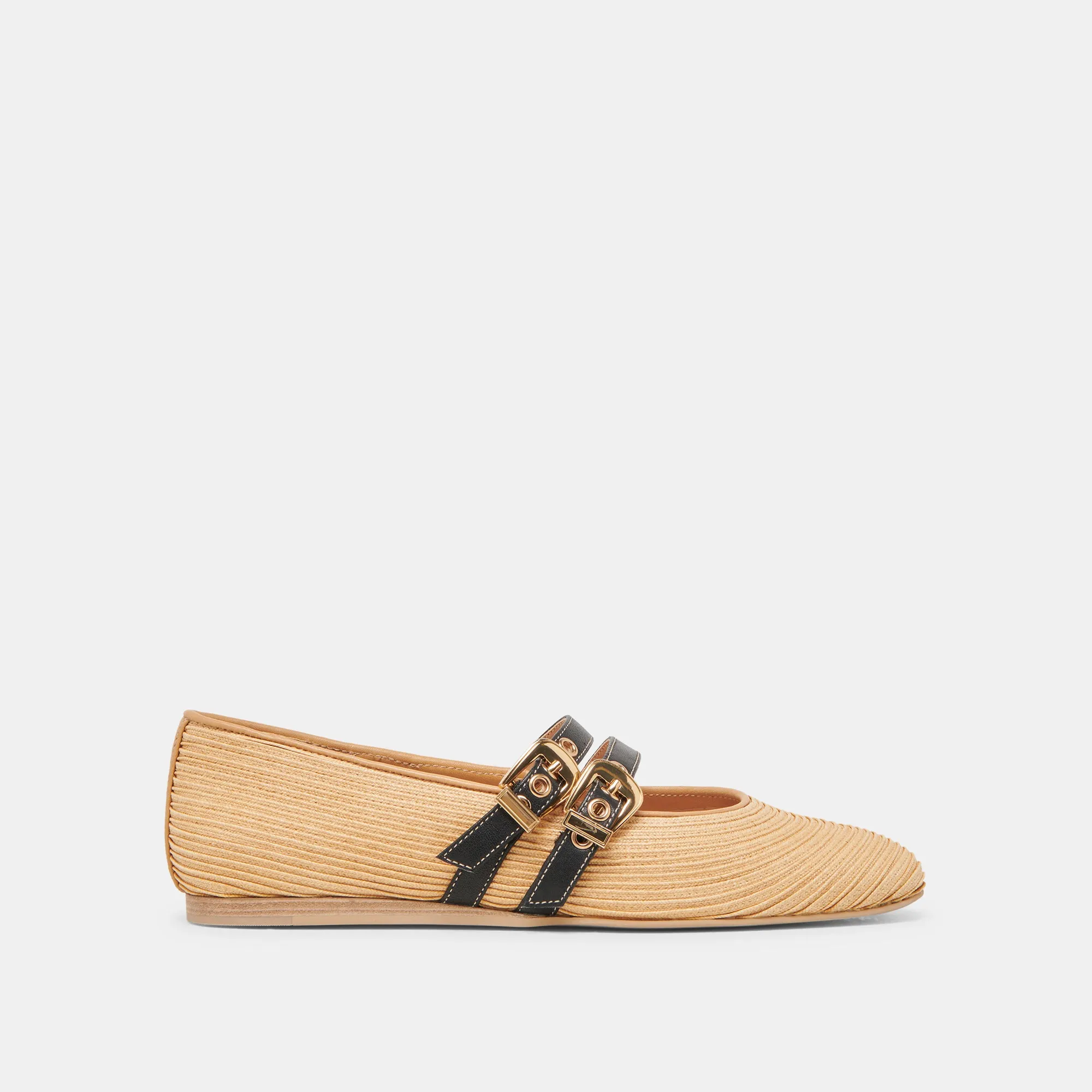 BAYLEE WIDE BALLET FLATS NATURAL RAFFIA Multi Use