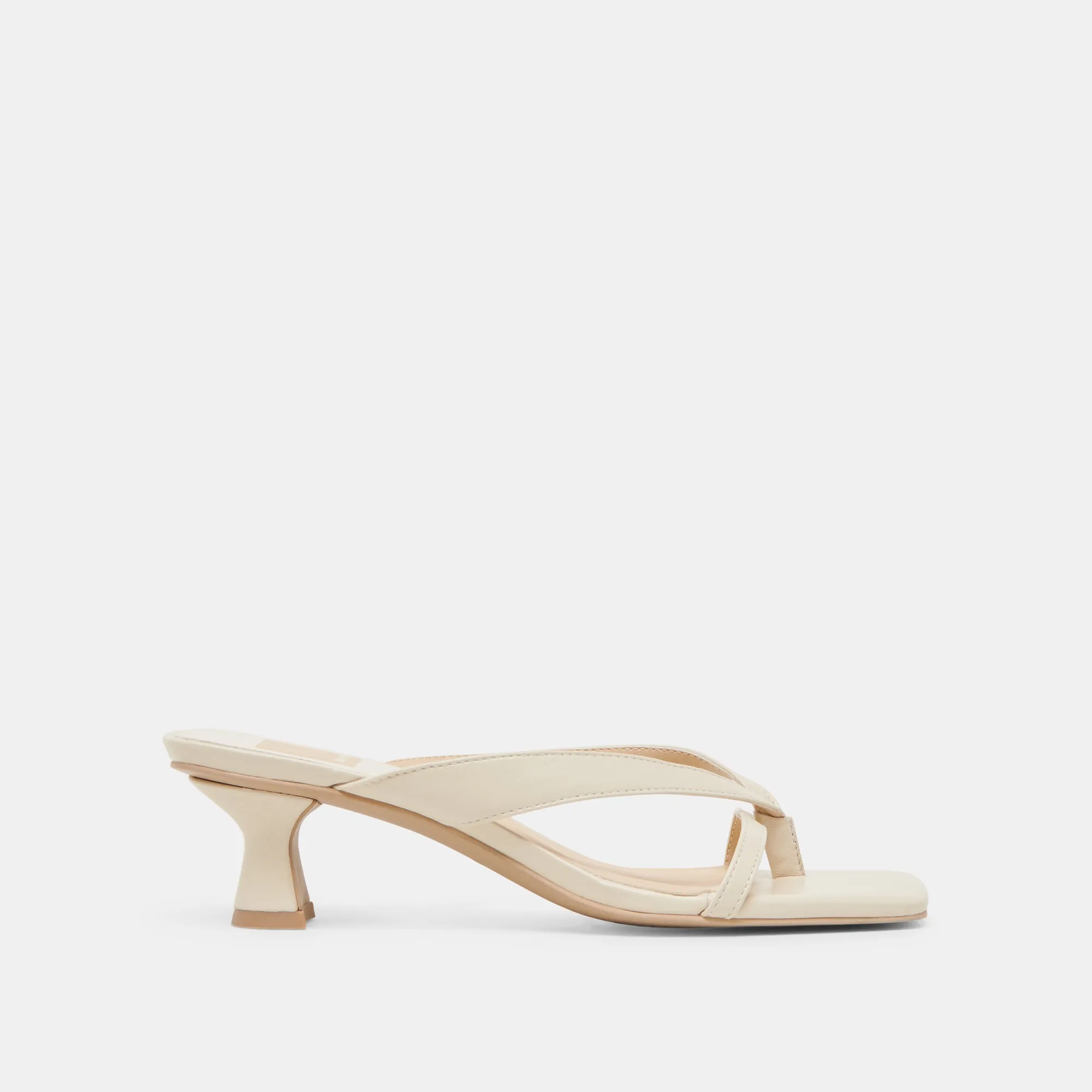 BREVEL WIDE HEELS OFF WHITE LEATHER Sunshine Fit Quick Drying