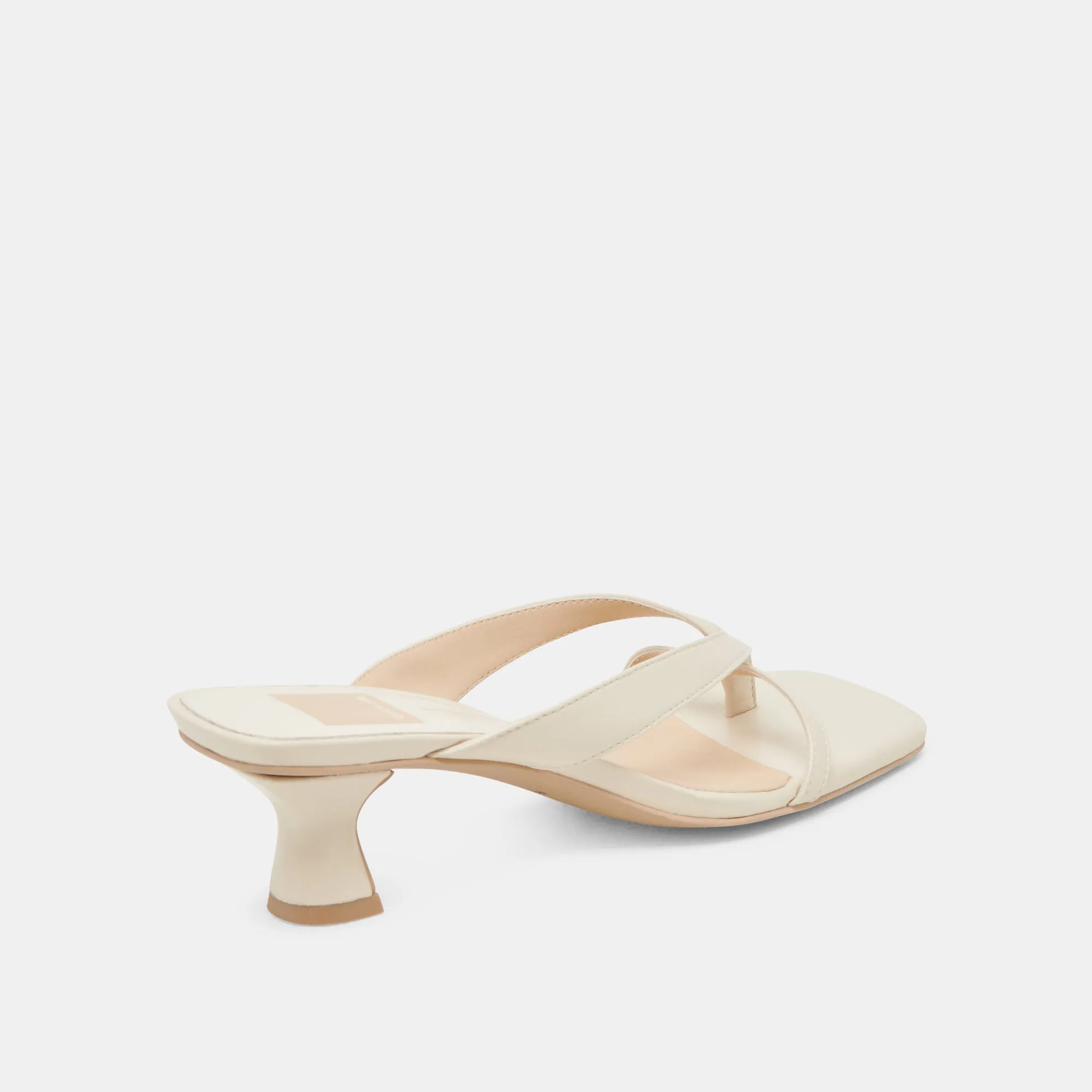 BREVEL WIDE HEELS OFF WHITE LEATHER Arch Relief Slip-Resistant Sole