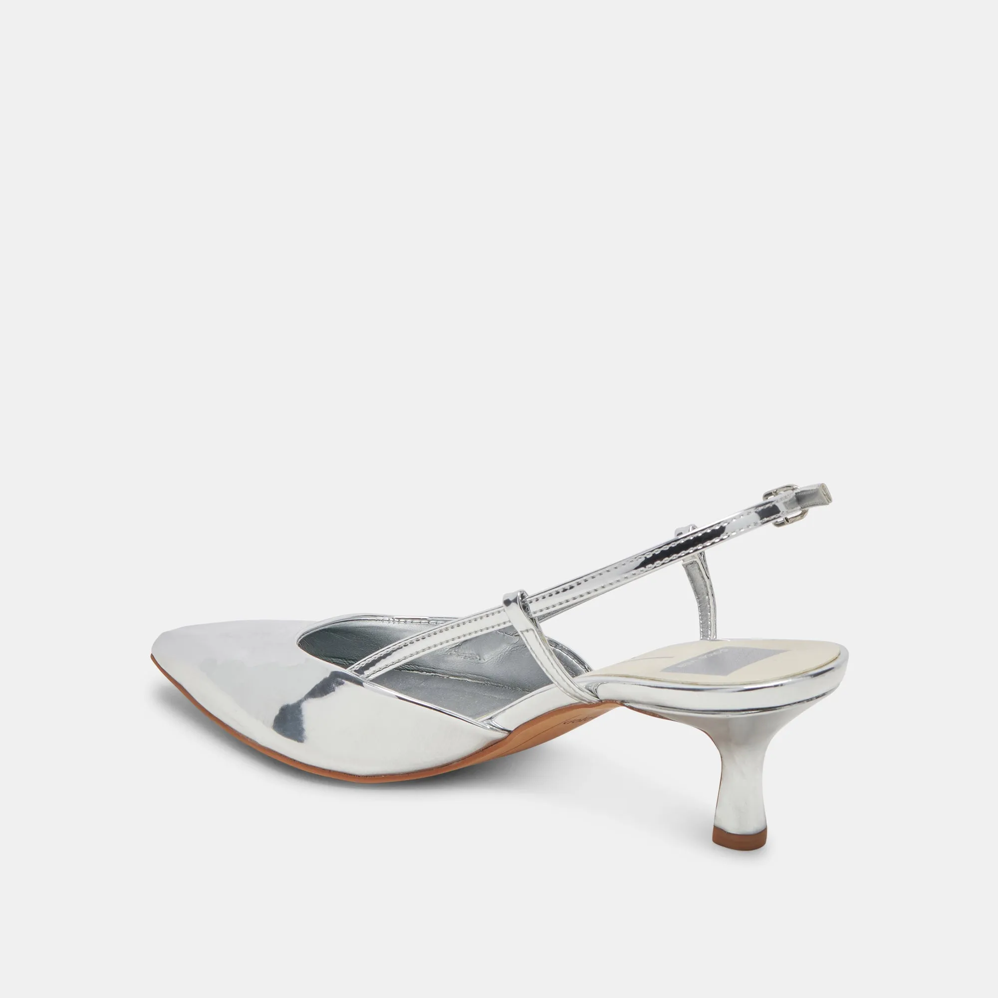 ODELA WIDE HEELS SILVER STELLA Metallic Heels