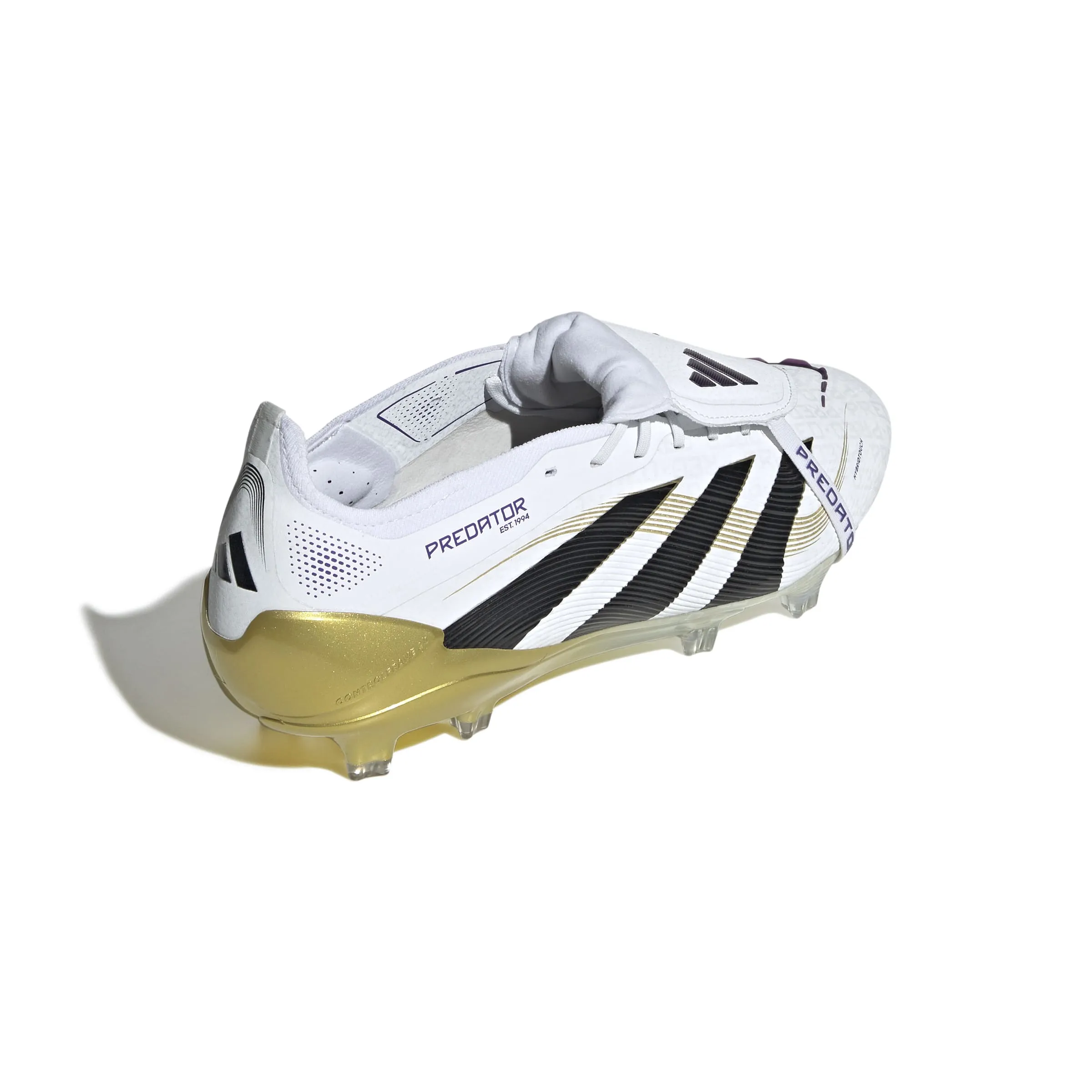 Adidas Predator Elite Fold-Over Tongue FG Football Boots (White/Core Black/Gold Metallic) Classy Fit