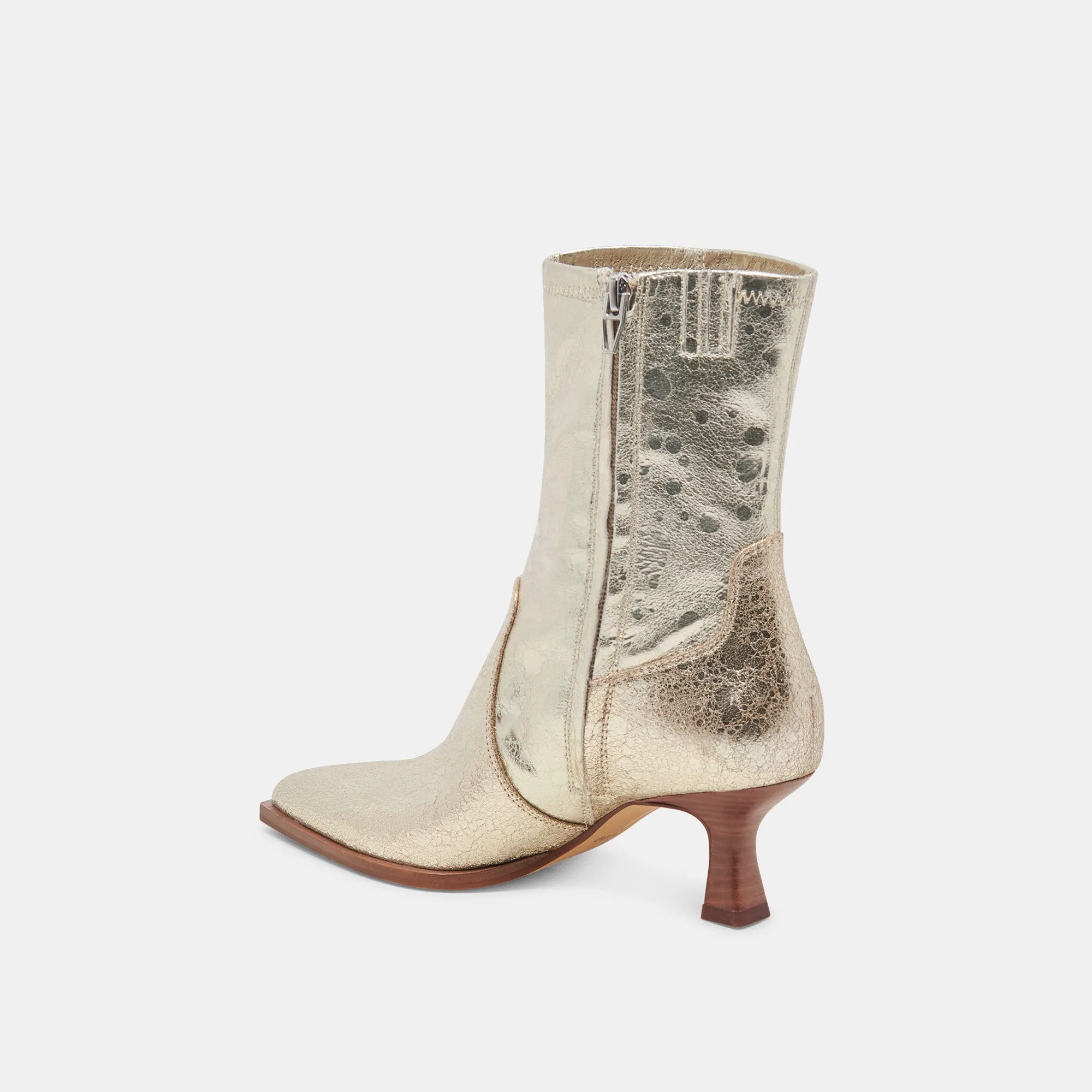 Comfort Step Subtle design ARYA WIDE CALF BOOTS LIGHT GOLD DISTRESSED LEATHER