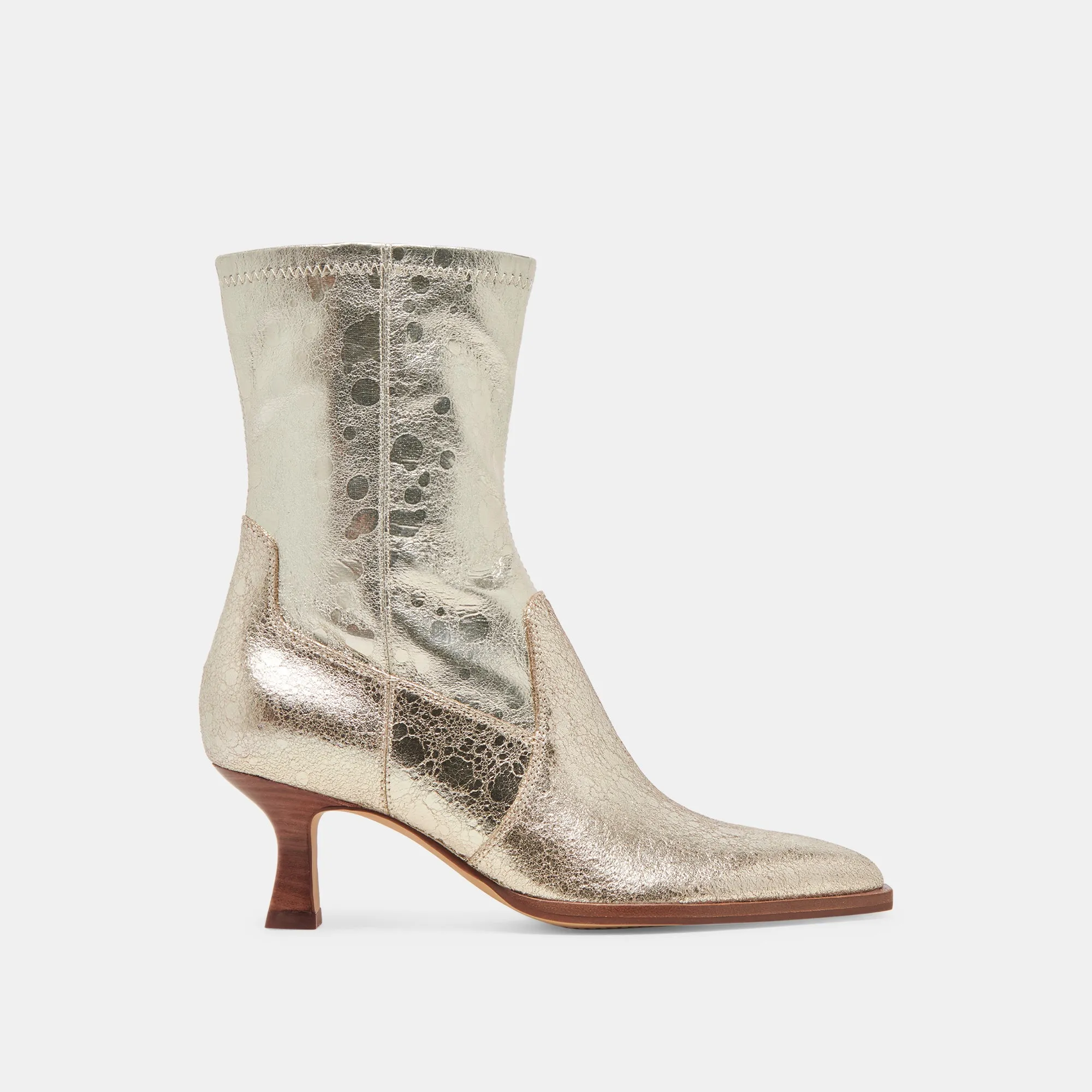 Outdoor Travel ARYA WIDE CALF BOOTS LIGHT GOLD DISTRESSED LEATHER