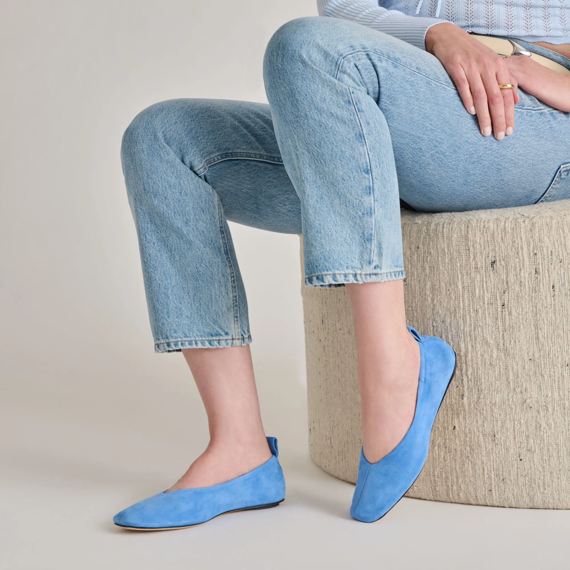 Comfort Fit Smooth ride VINNIE BALLET FLATS DUSTY BLUE SUEDE