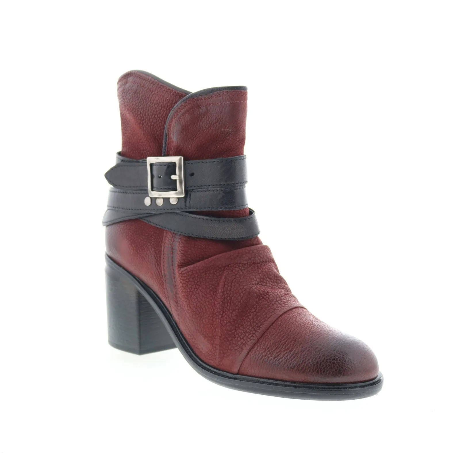 Lace Closure Trendy Vibe Miz Mooz Jaycee Womens Burgundy Leather Zipper Ankle & Booties Boots