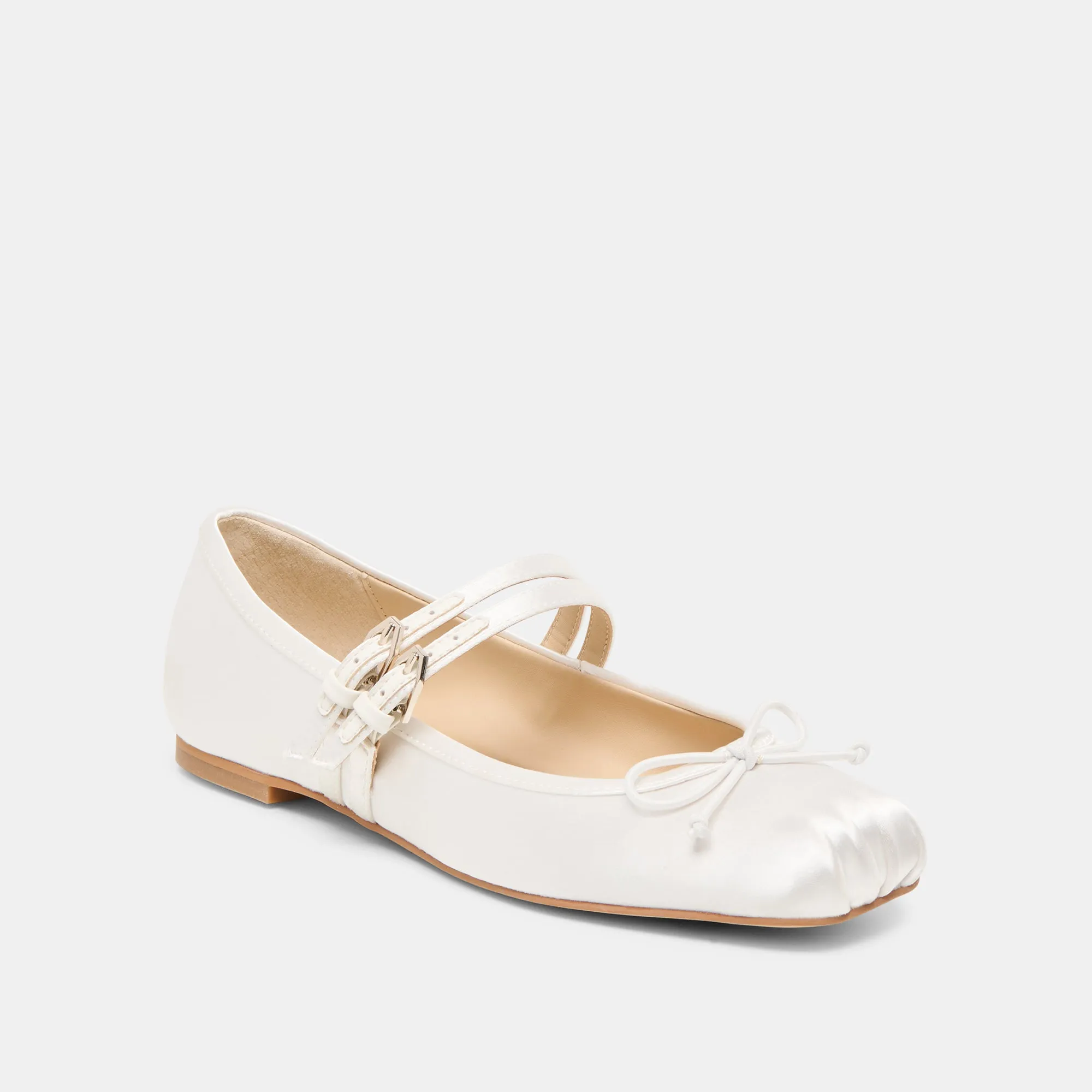 Star View GIBSEN BALLET FLATS TRUE WHITE SATIN
