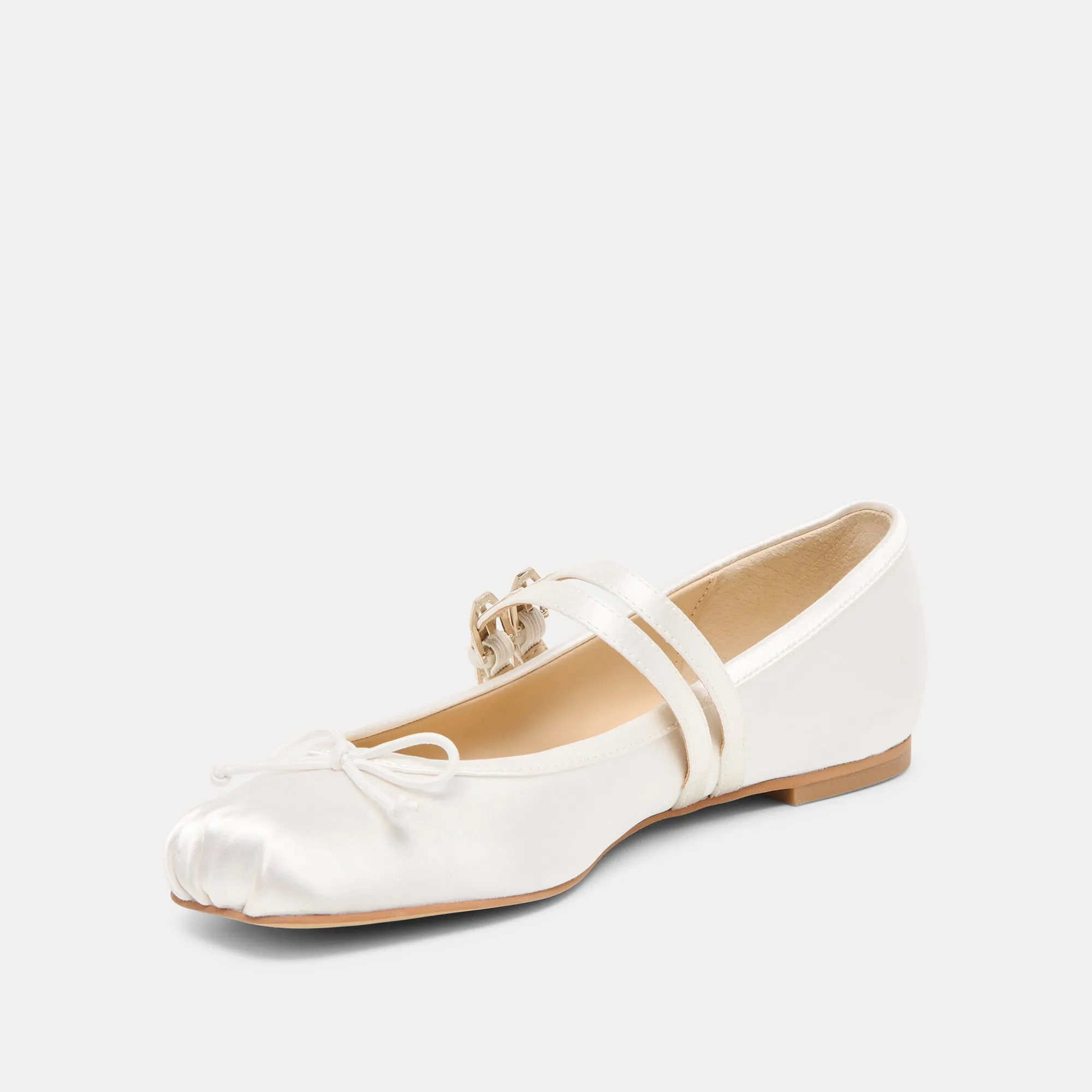 GIBSEN BALLET FLATS TRUE WHITE SATIN Vintage Mood