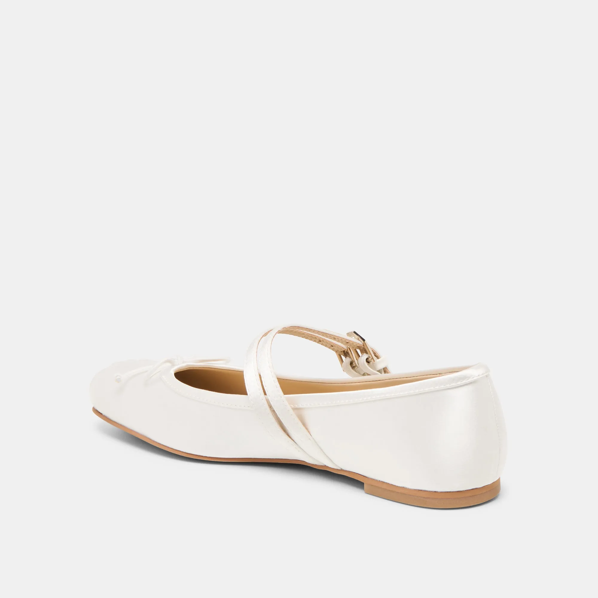 Stylish Basic Footwear night stroll GIBSEN BALLET FLATS TRUE WHITE SATIN