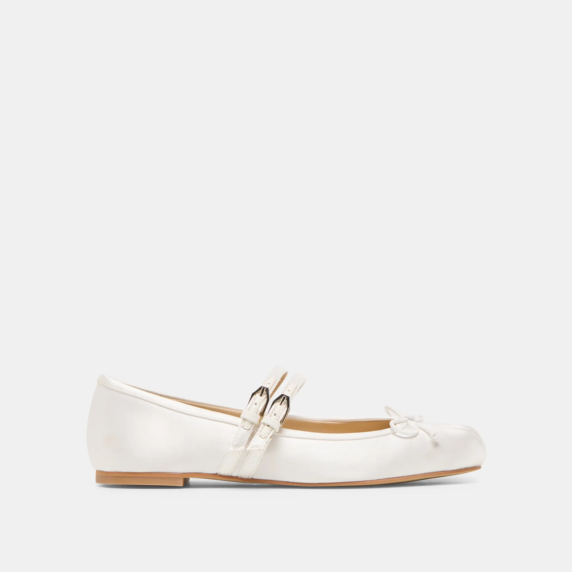 Photo Glow GIBSEN BALLET FLATS TRUE WHITE SATIN