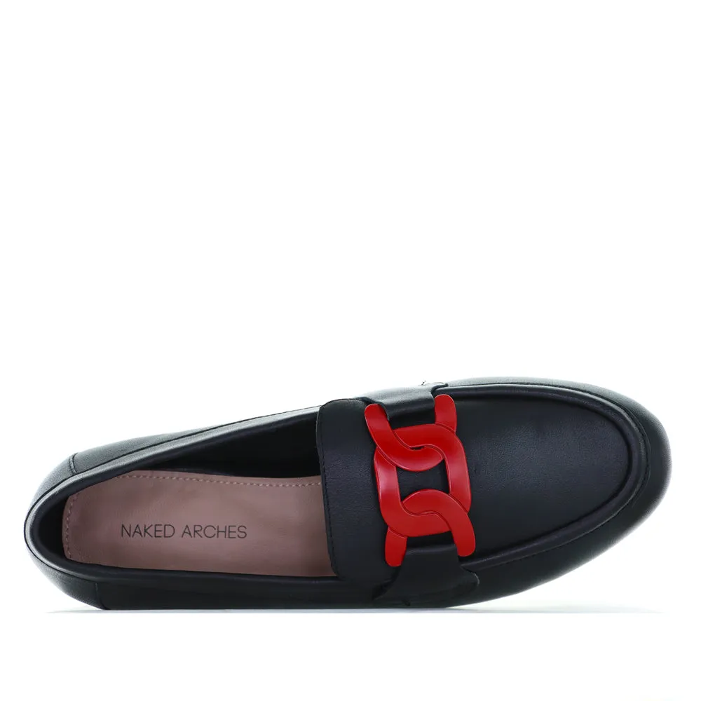 NAKED ARCHES JAP BLACK RED Daily Wear Everyday Comfort Leather