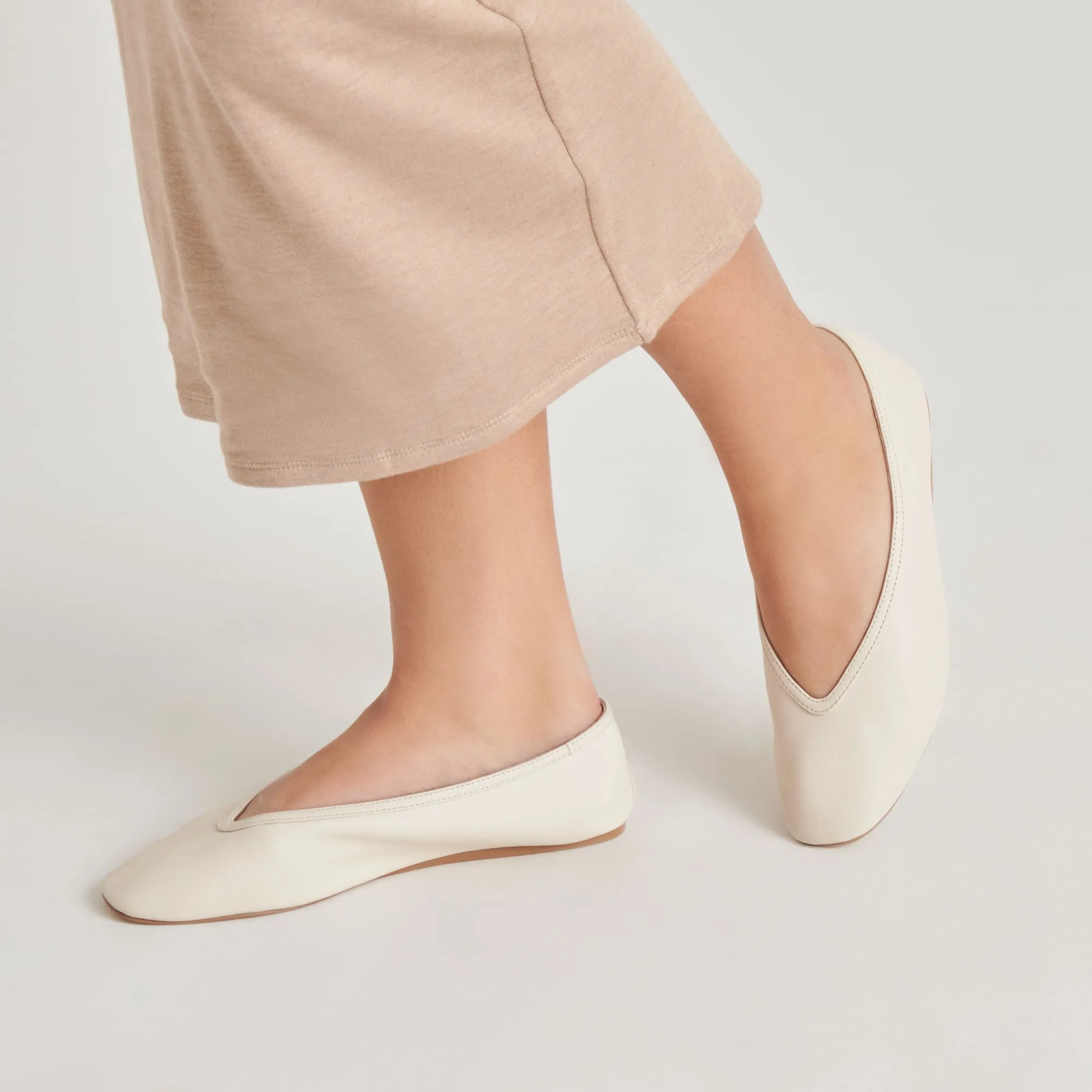 BRAIDY BALLET FLATS IVORY LEATHER Padding