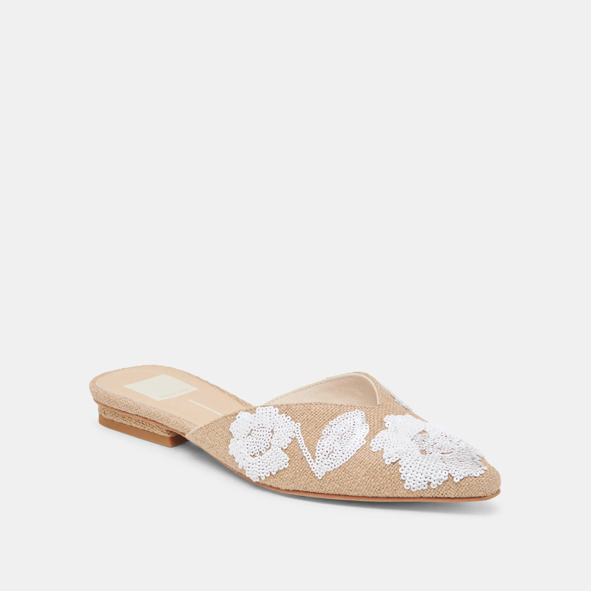 Soft Neutral ELM FLATS NATURAL MULTI FLORAL SEQUIN