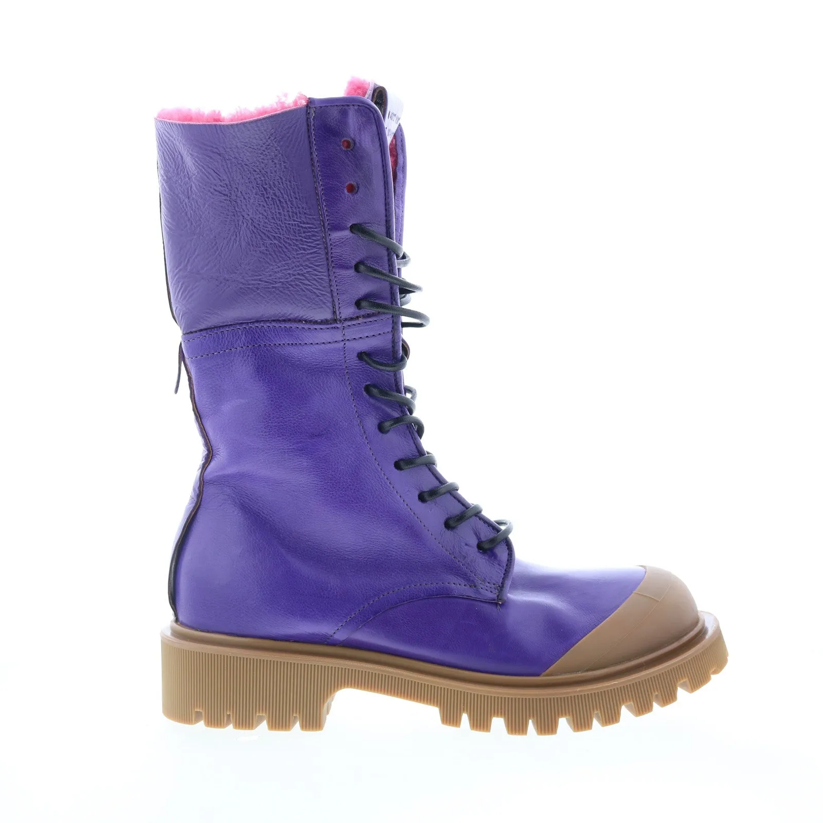 A.S. 98 Trey Fur Womens Purple Leather Zipper Casual Dress Boots Soft Support