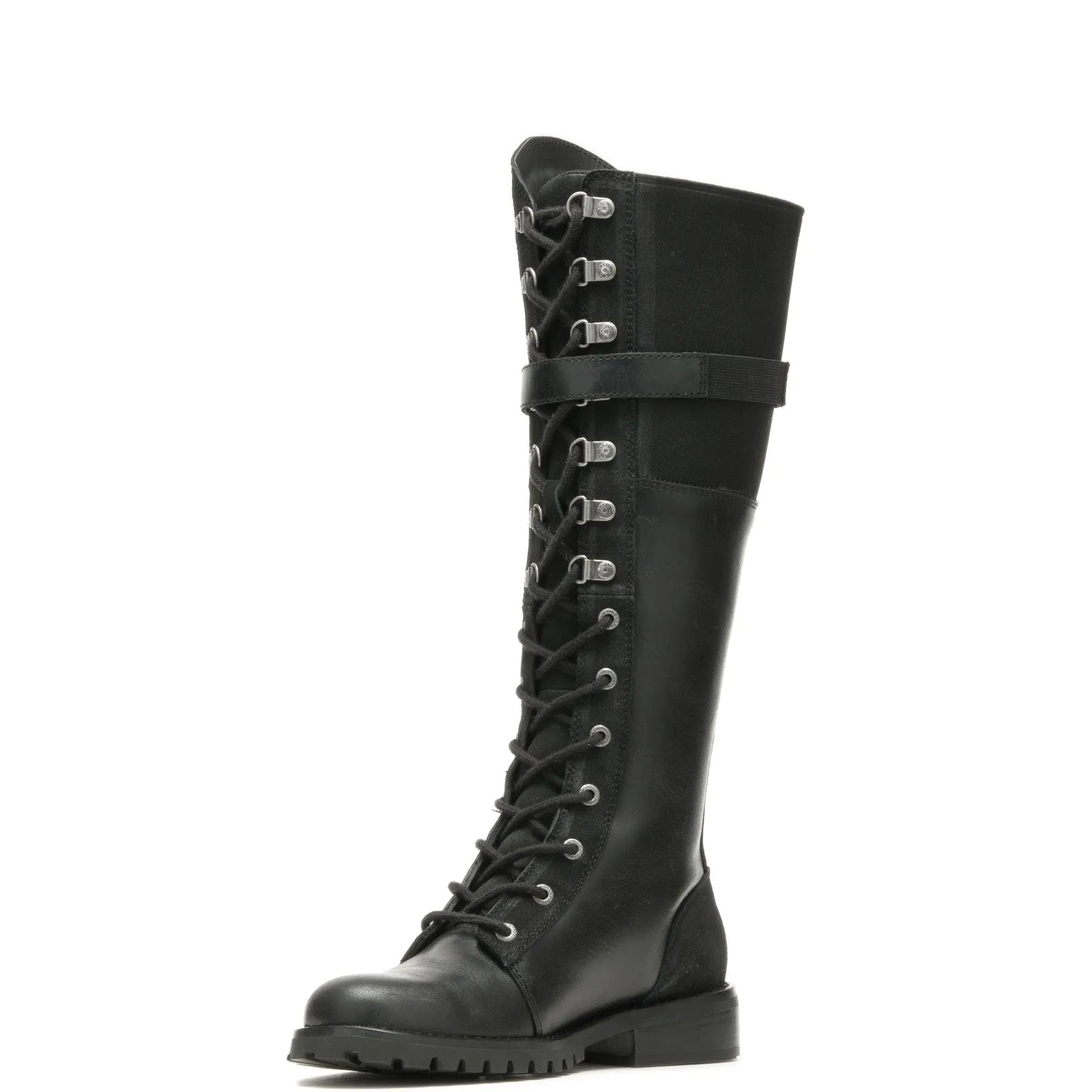 Zip Closure Harley-Davidson Bradner Lace D87261 Womens Black Leather Motorcycle Boots