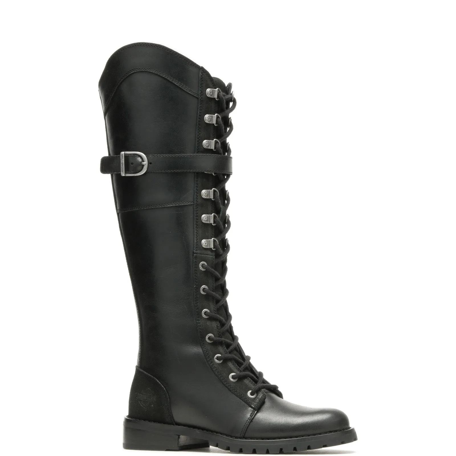 Harley-Davidson Bradner Lace D87261 Womens Black Leather Motorcycle Boots Day To Night Multi-Purpose