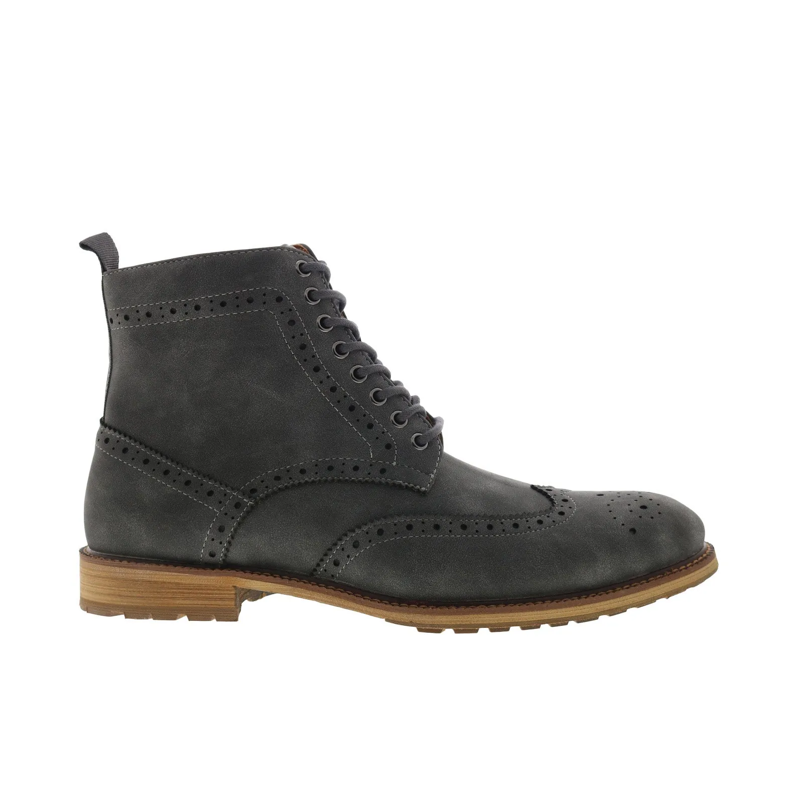 Tourist Comfortable Tongue Steve Madden M-Ryland Mens Gray Synthetic Lace Up Casual Dress Boots