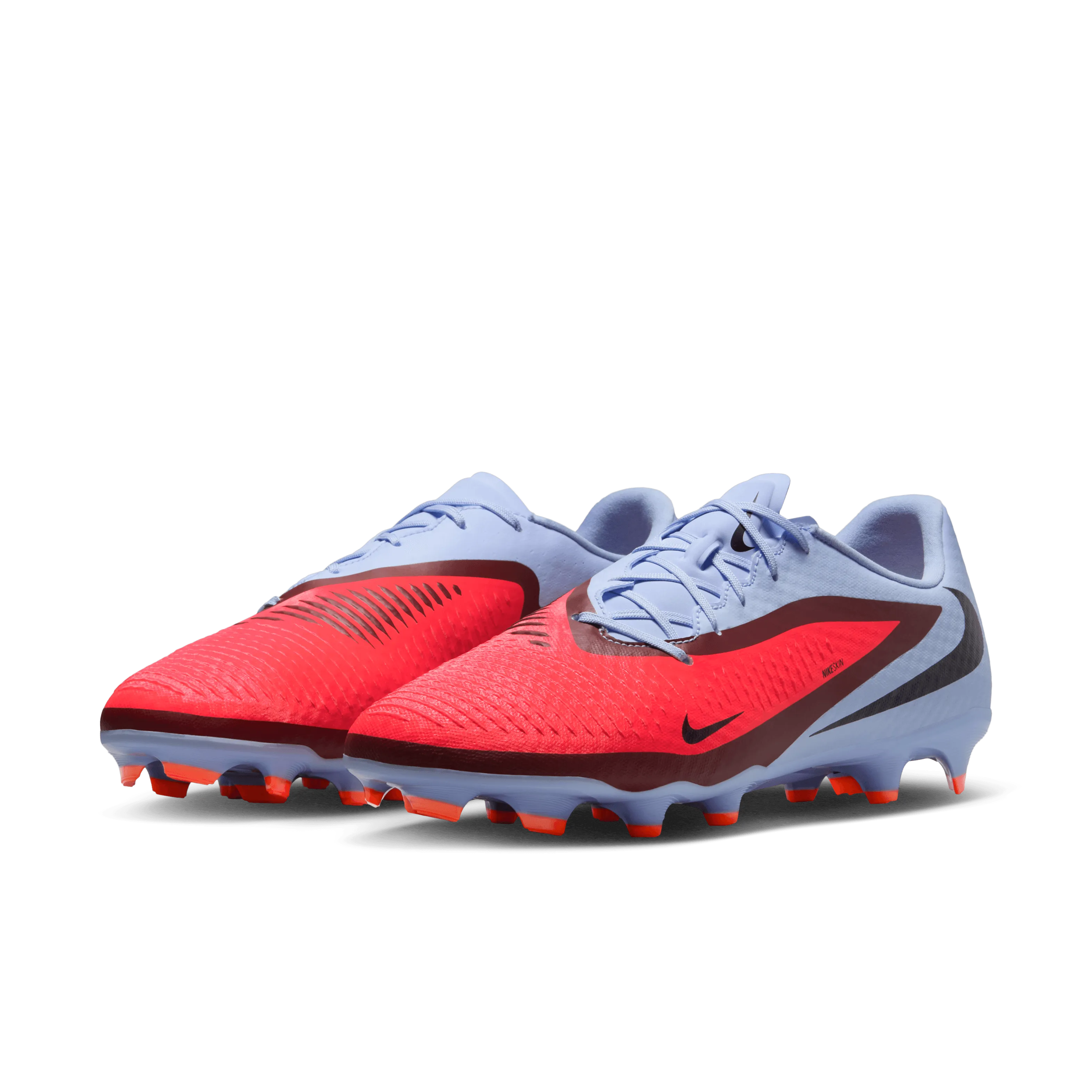 Nike Phantom 6 Low Academy FG/MG Football Boots (Royal Tint/Bright Crimson) Breathable Synthetic